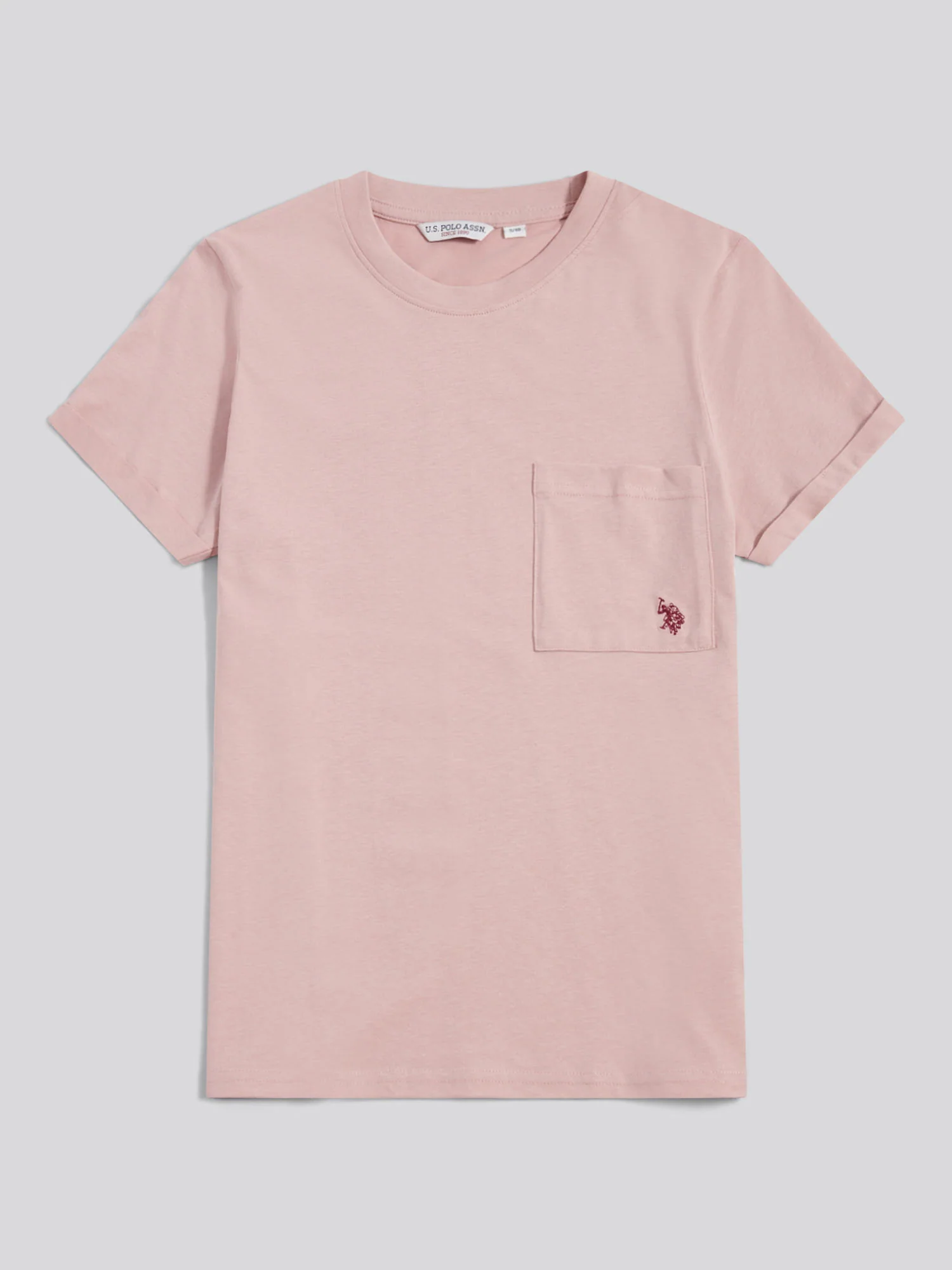 Womens Crew Neck Pocket T-Shirt in Pale Mauve - Image 8
