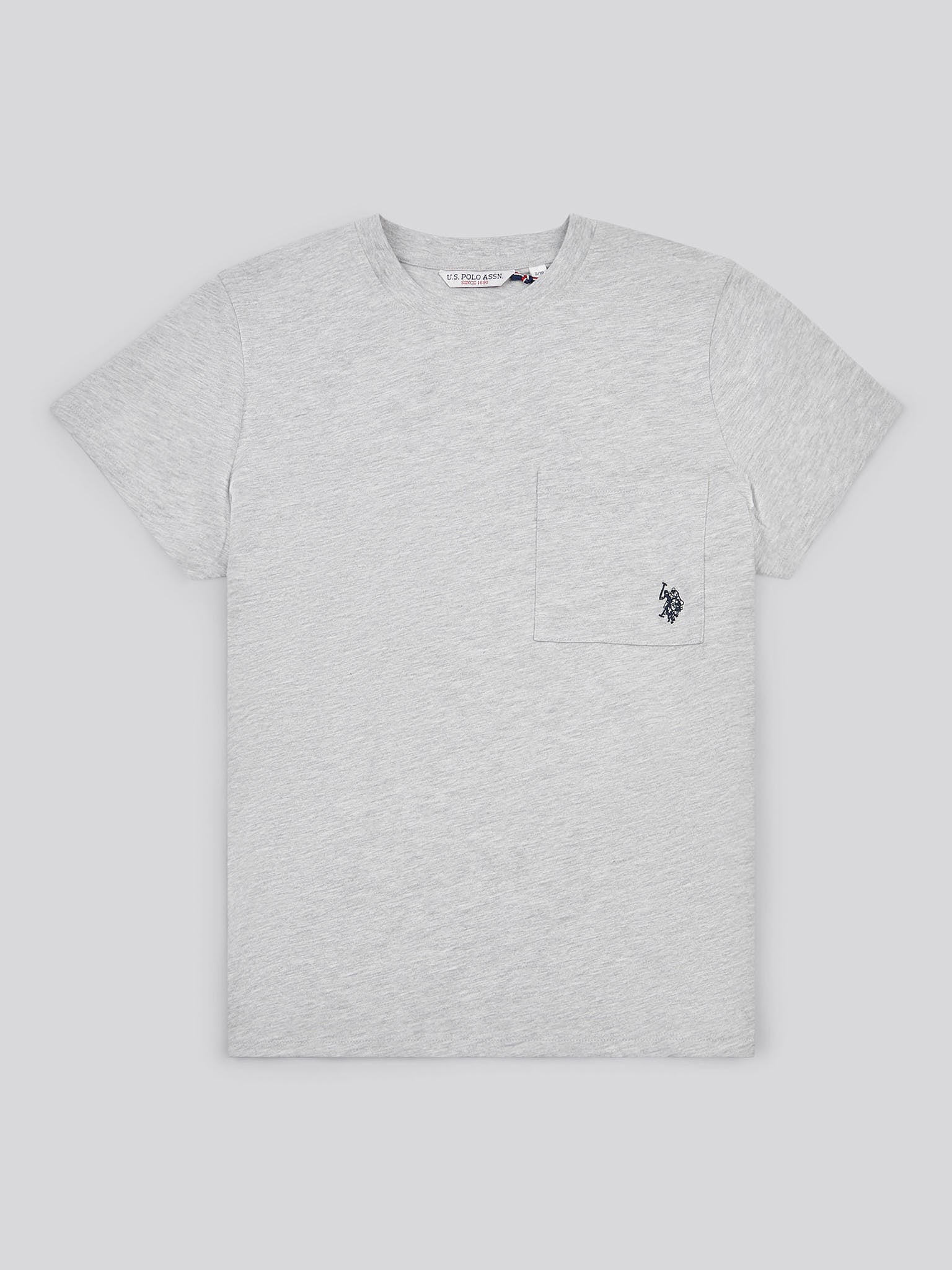 Womens Crew Neck Pocket T-Shirt in Pearl Grey Marl - Image 5
