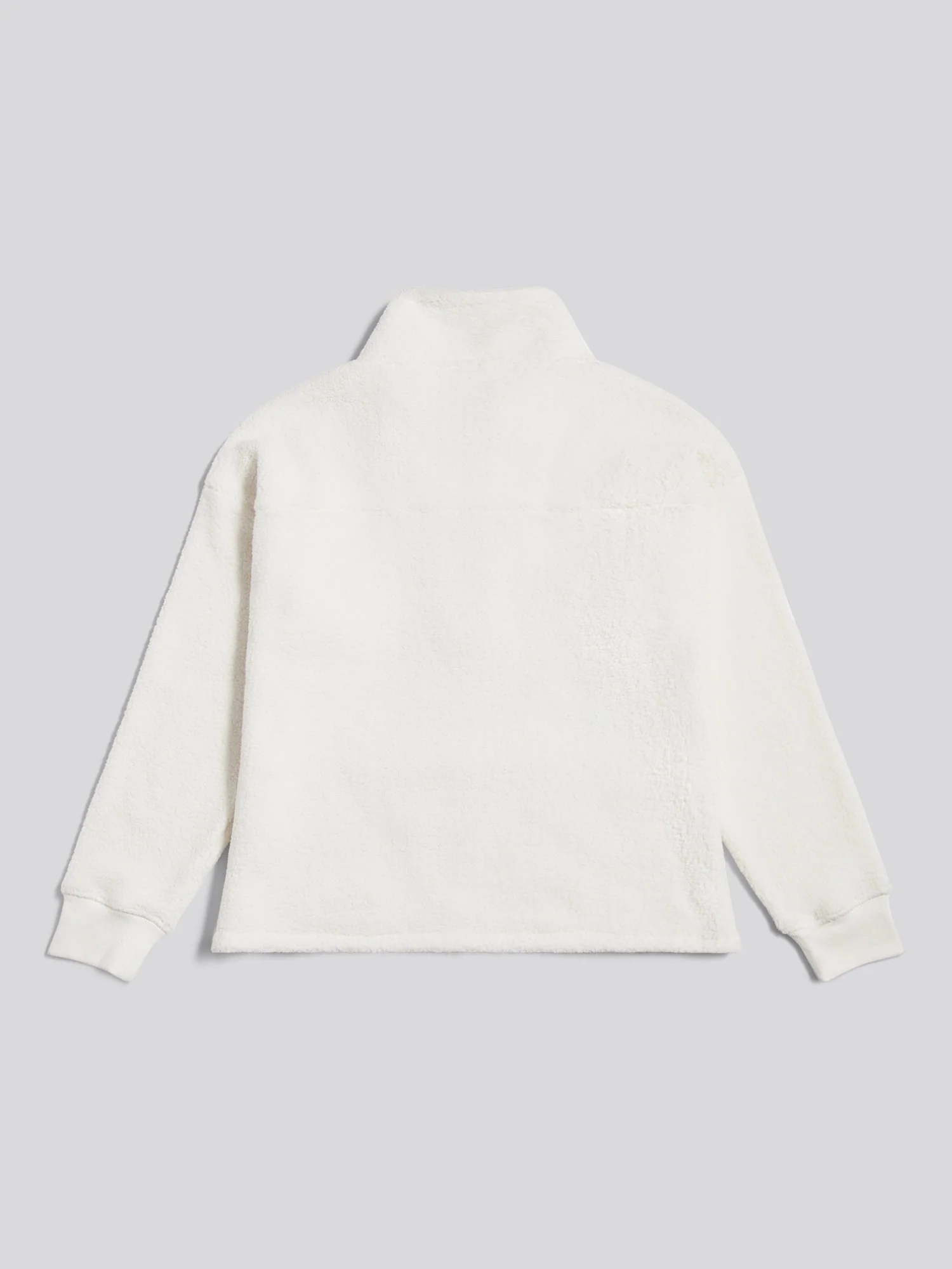 Womens Double Horsemen Borg 1/4 Zip in Marshmallow - Image 6