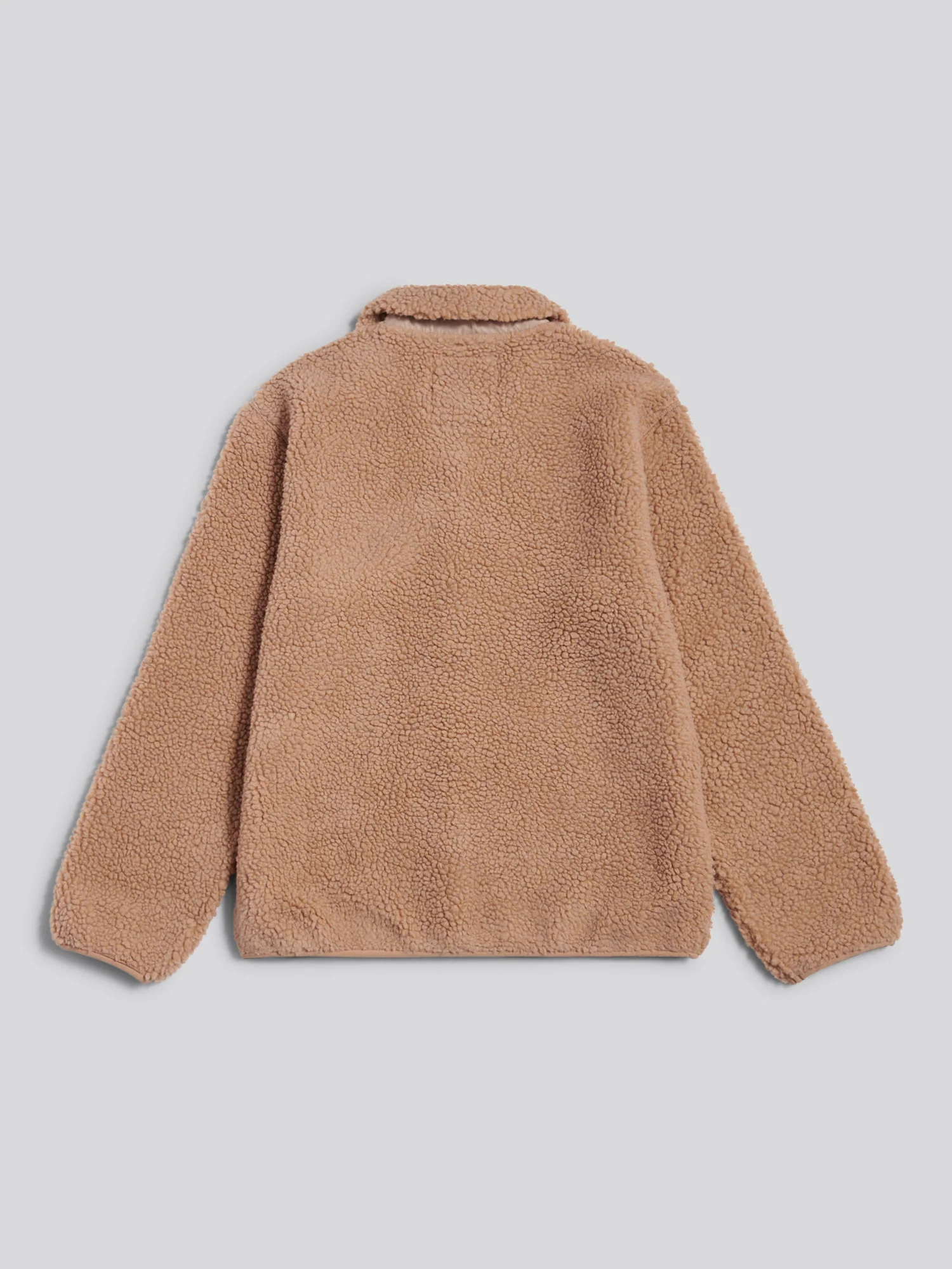 Womens Double Horsemen Borg Zip Funnel in Natural - Image 11