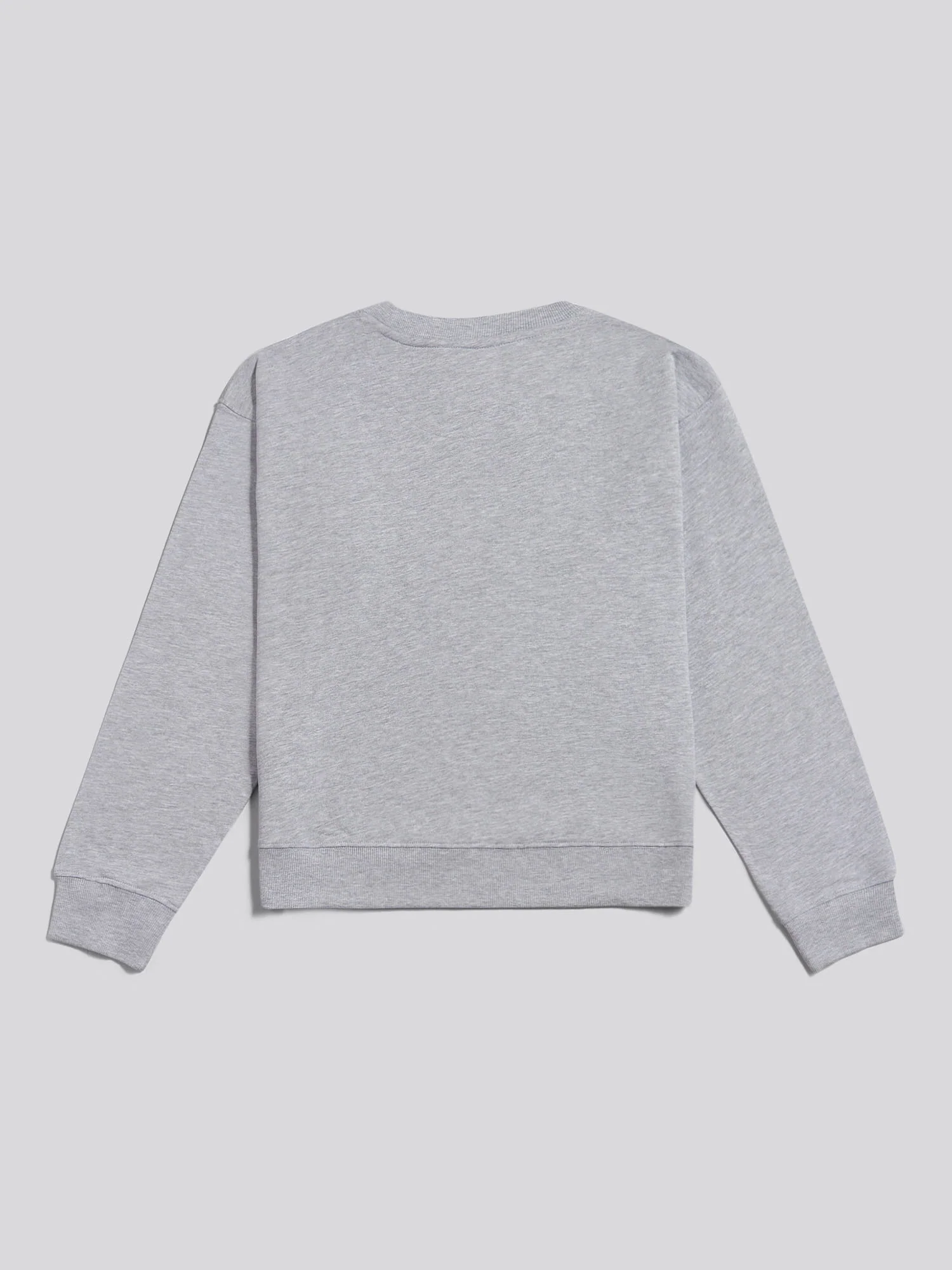 Womens Double Horsemen Crew Sweatshirt in Pearl Grey Marl - Image 7