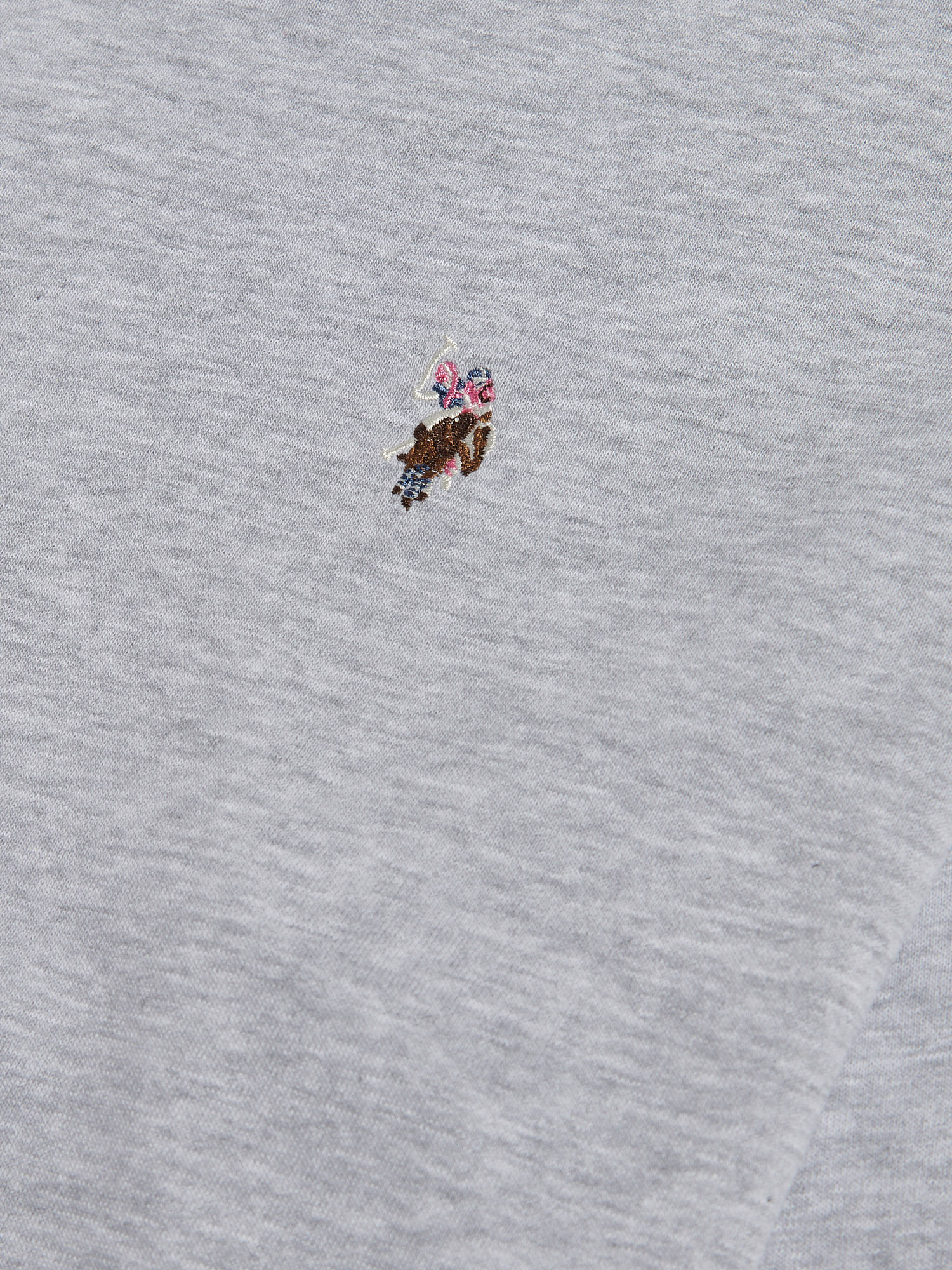 Womens Double Horsemen Crew Sweatshirt in Pearl Grey Marl - Image 8