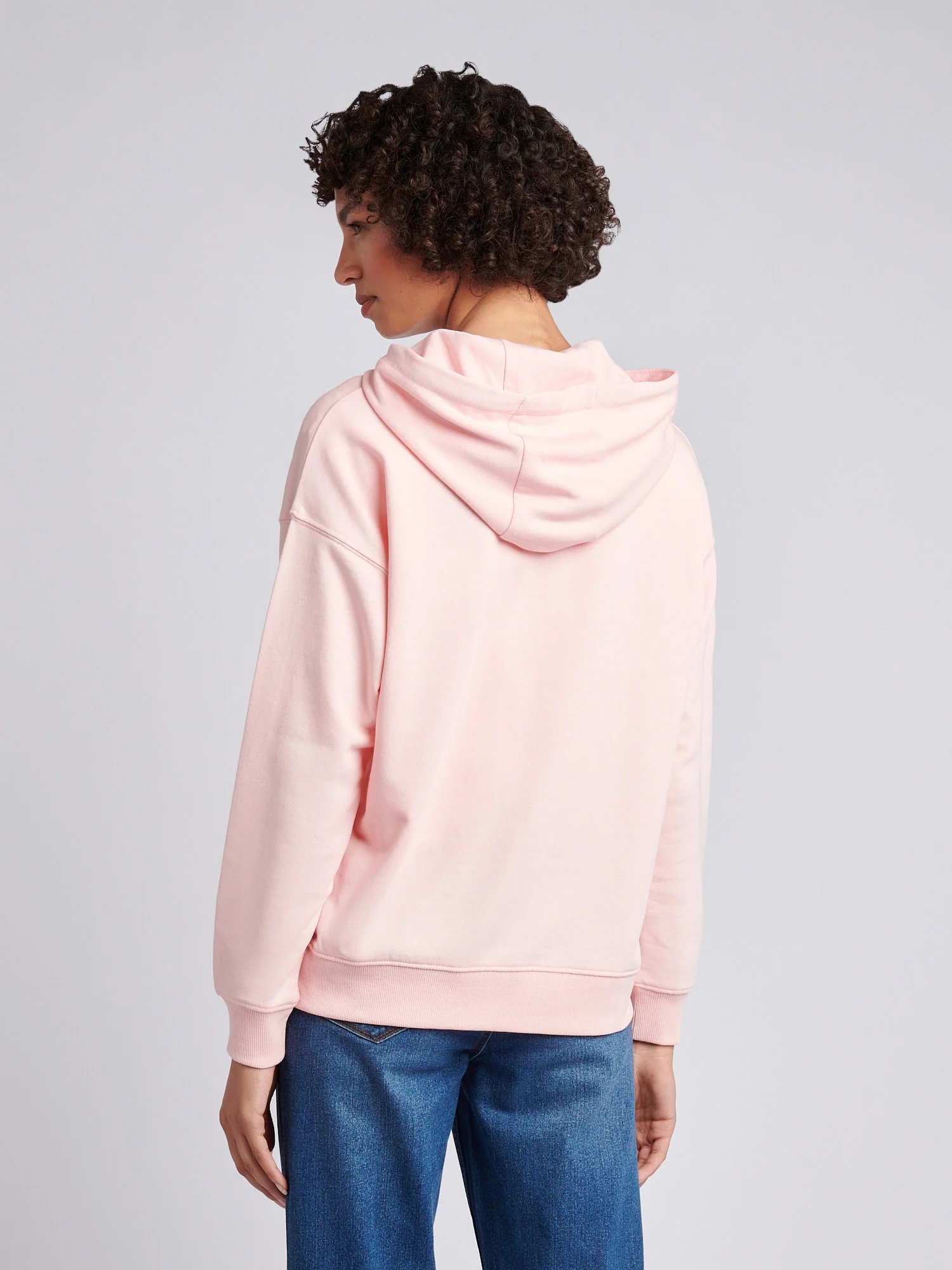 Womens Double Horsemen Hoodie in Crystal Rose - Image 4