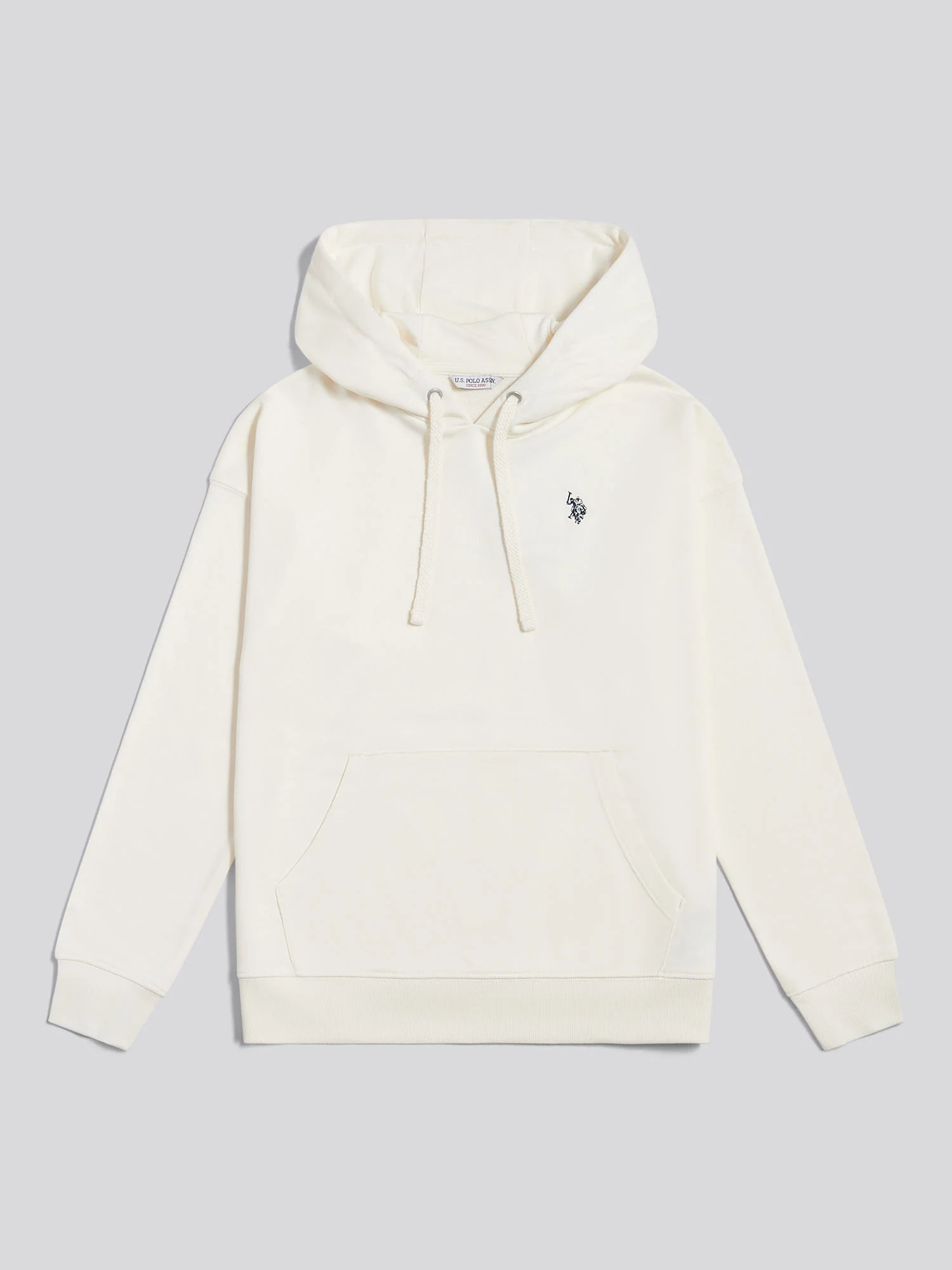 Womens Double Horsemen Hoodie in Marshmallow - Image 5