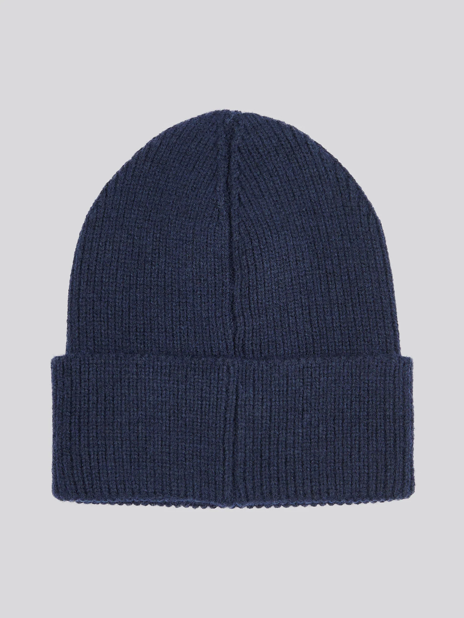 Womens Double Horsemen Knit Beanie in Navy Iris - Image 3