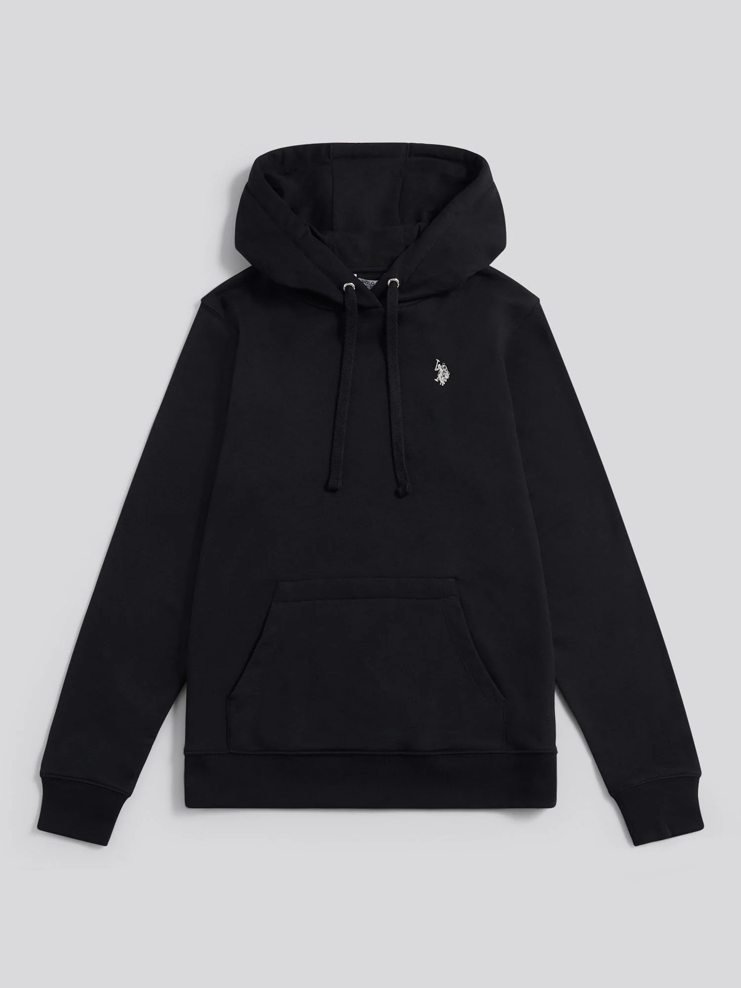 Womens Double Horsemen Loopback Hoodie in Black - Image 5