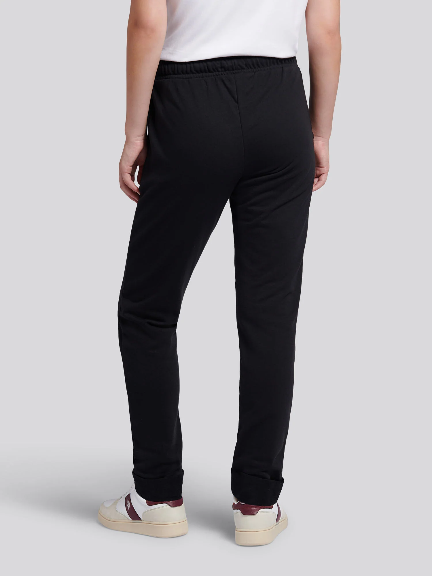 Womens Double Horsemen Roll Cuff Jogger in Black - Image 4