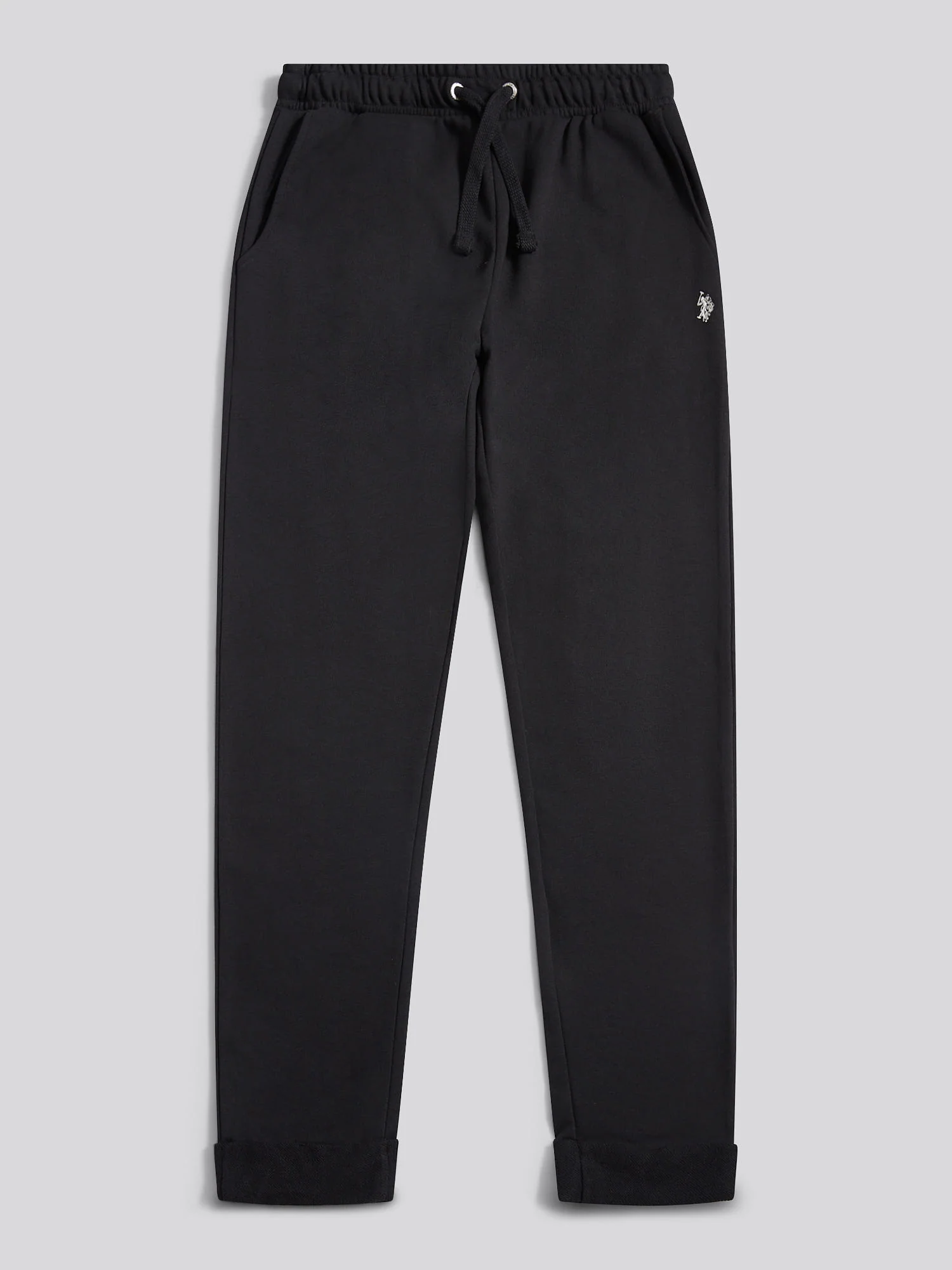 Womens Double Horsemen Roll Cuff Jogger in Black - Image 6