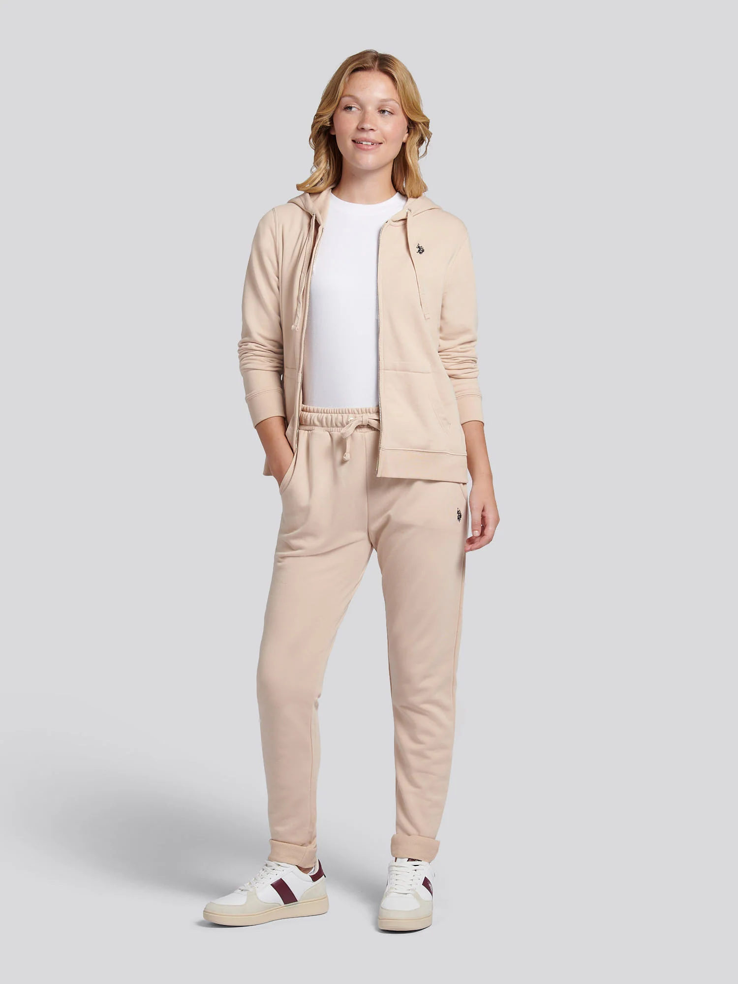Womens Double Horsemen Roll Cuff Jogger in Smoke Gray - Image 3