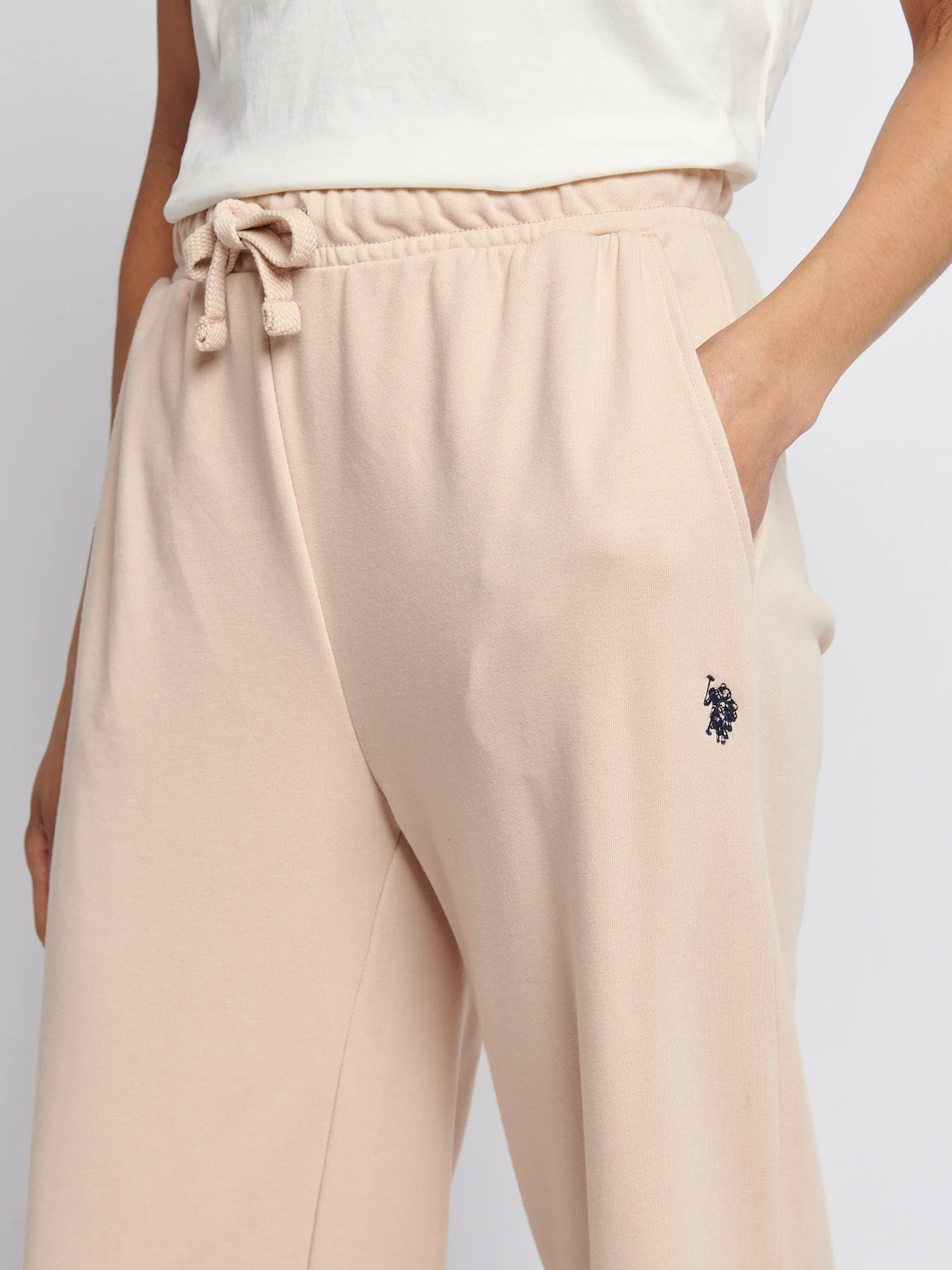 Womens Double Horsemen Wide Leg Jogger in Smoke Gray - Image 2