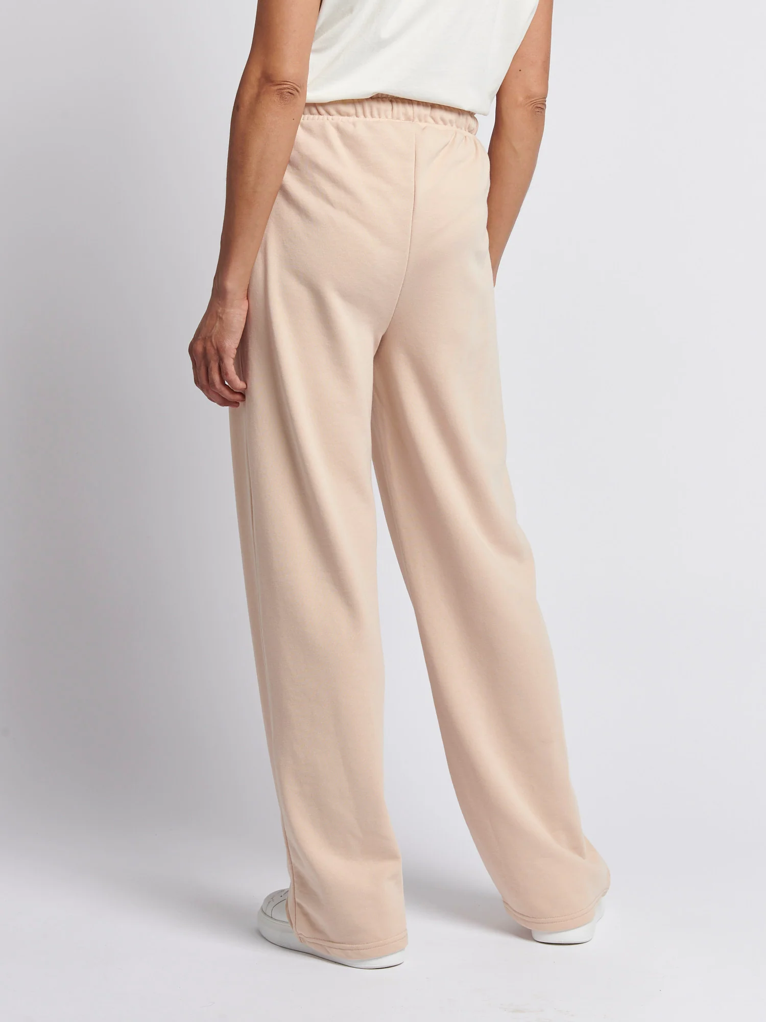 Womens Double Horsemen Wide Leg Jogger in Smoke Gray - Image 4
