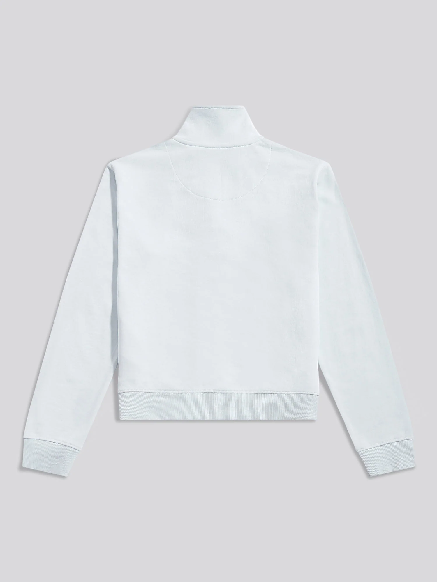 Womens Double Horsemen ¼ Zip Sweat in Ballad Blue - Image 7