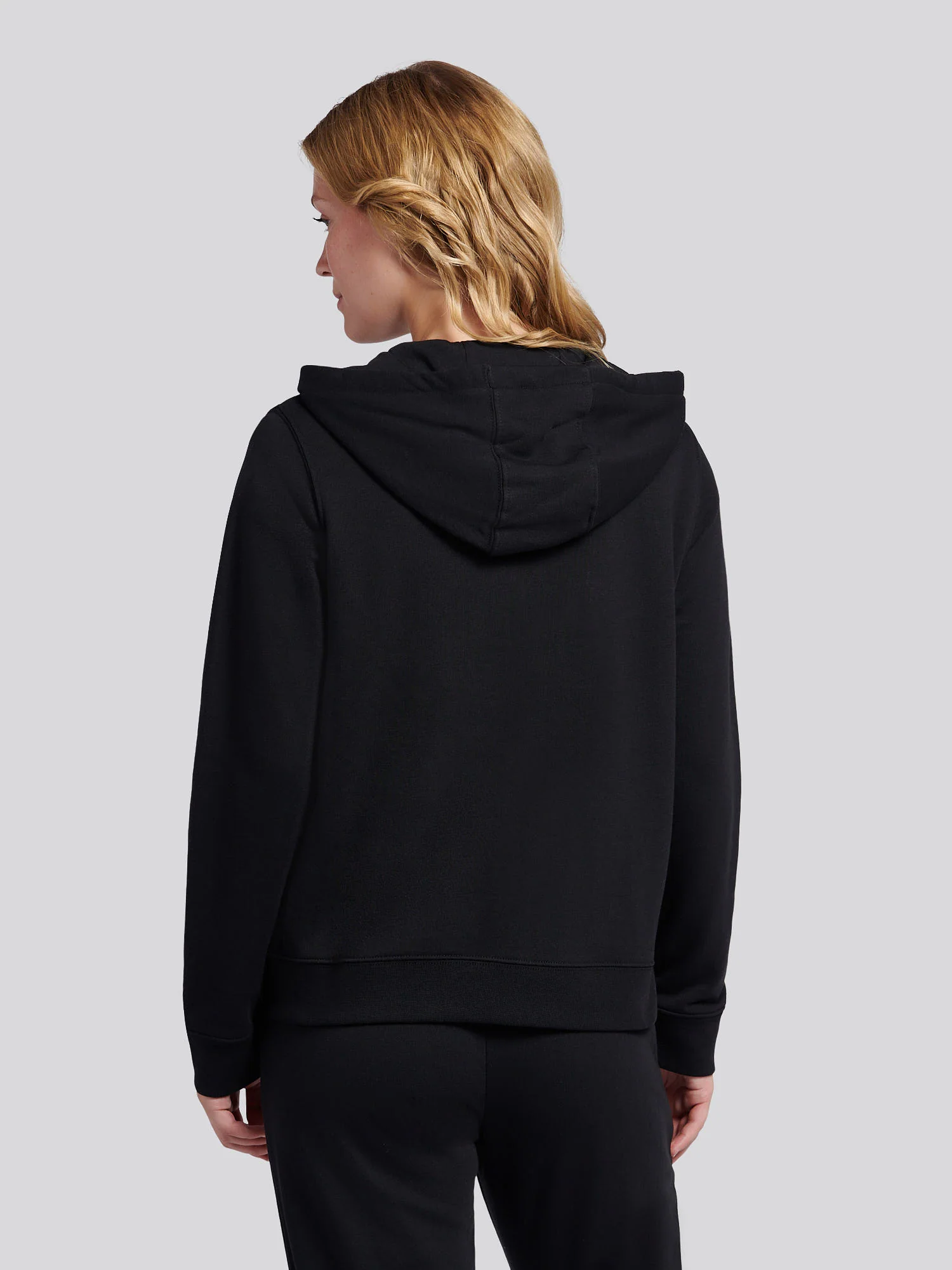 Womens Double Horsemen Zip Through Sweatshirt in Black - Image 4
