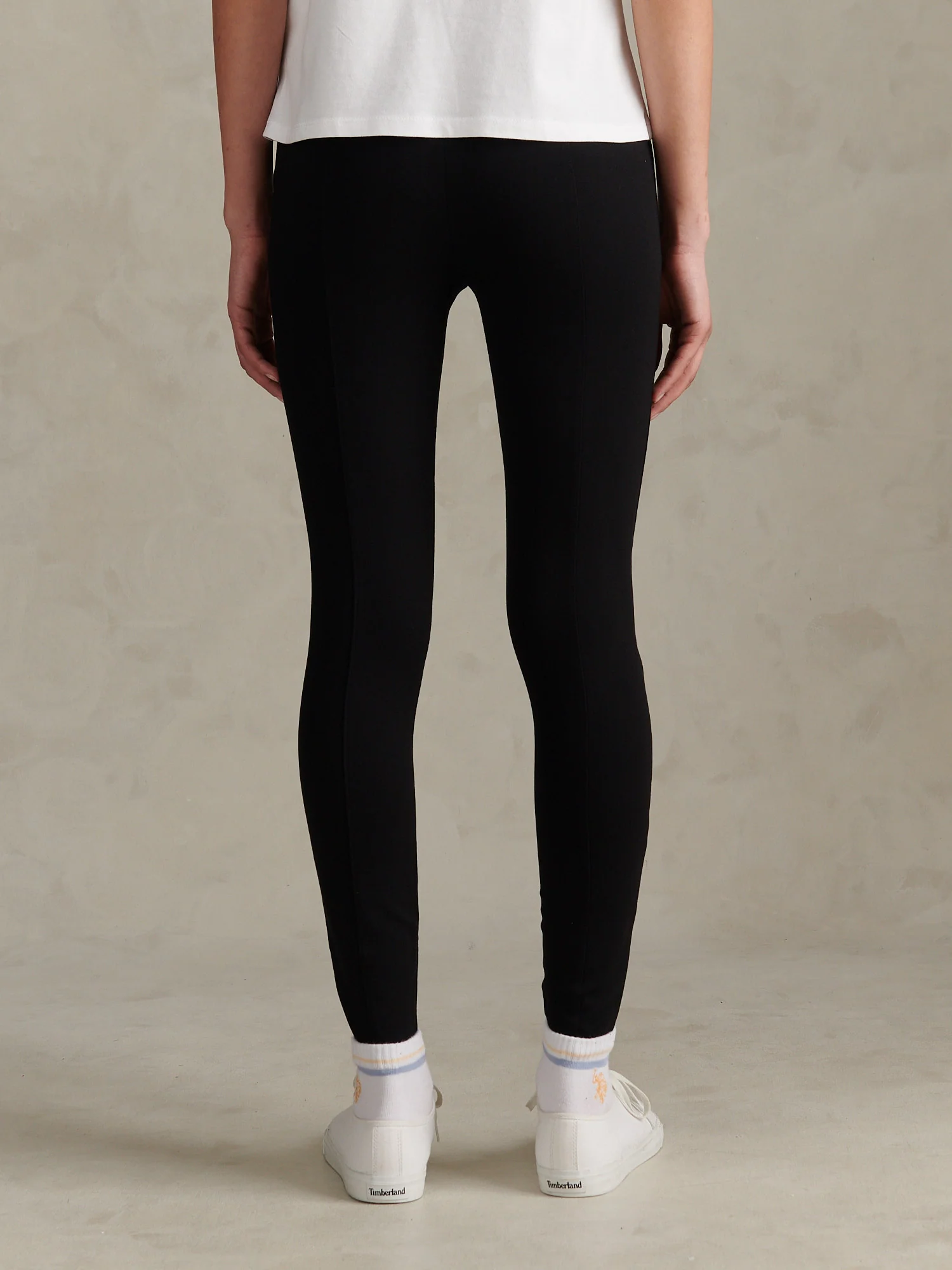 Womens Elastic Waistband Legging Black - Image 4