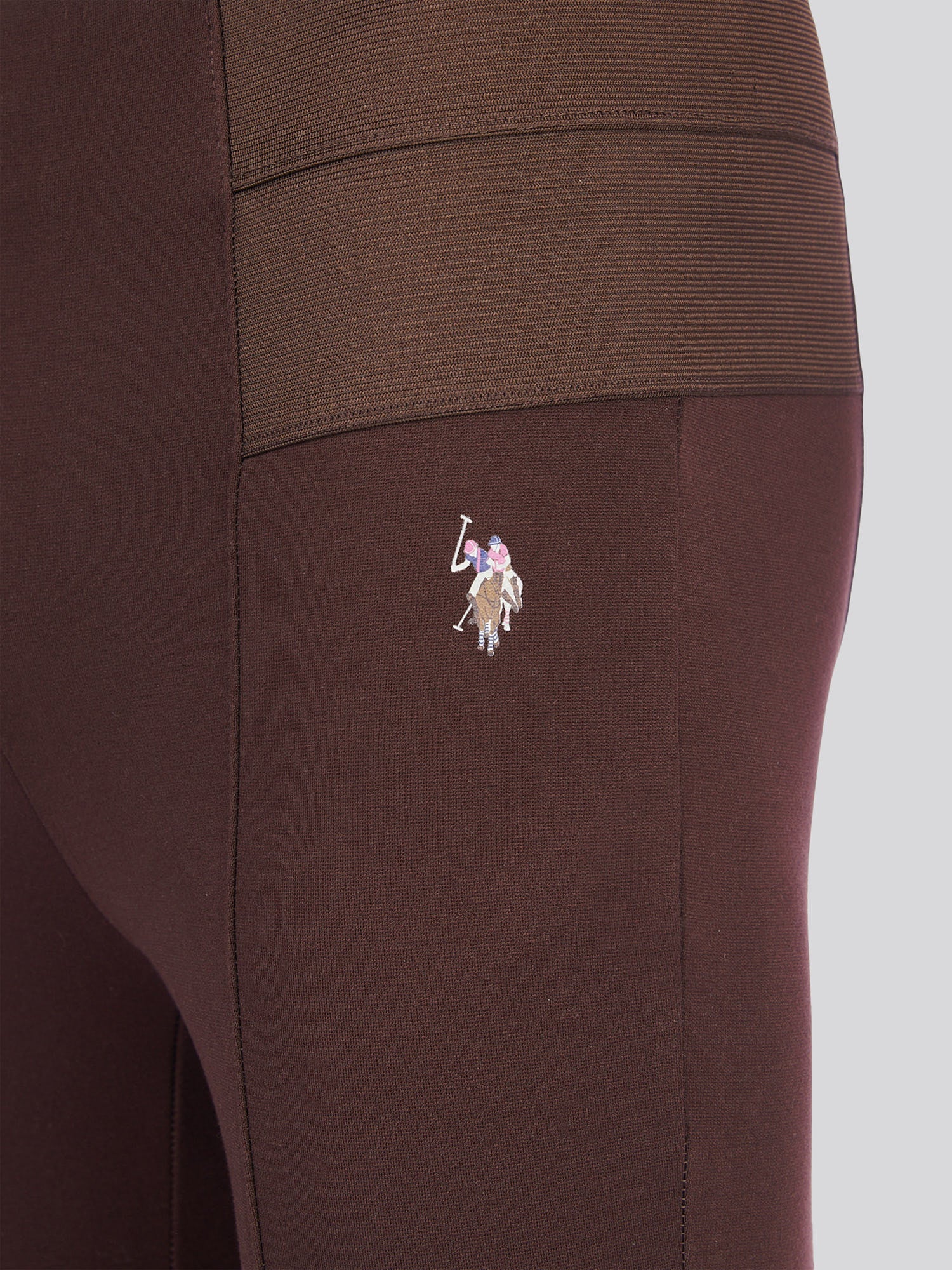 Womens Elastic Waistband Legging Puce - Image 8