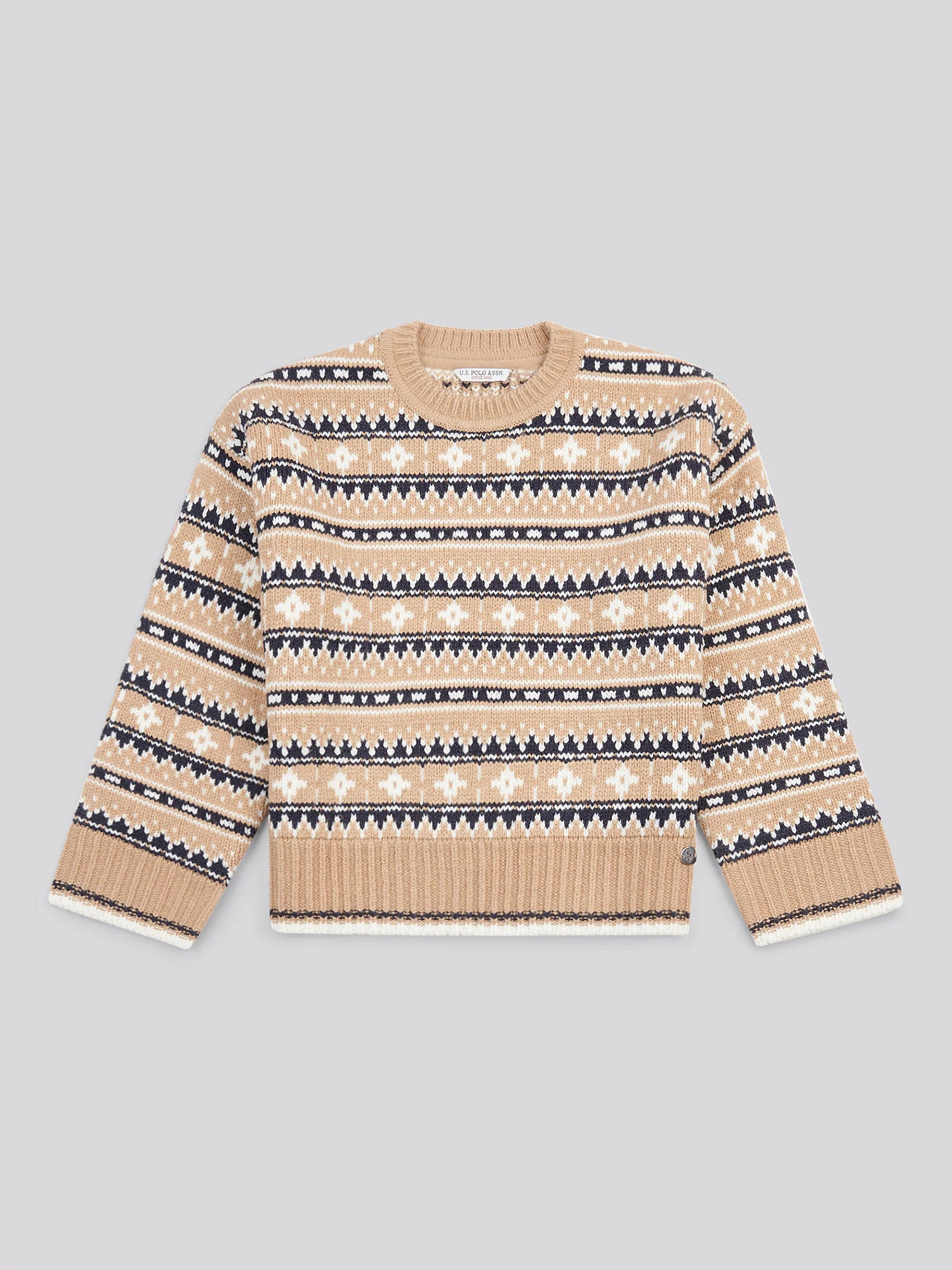 Womens Fair Isle Stripe Jumper in Natural - Image 5