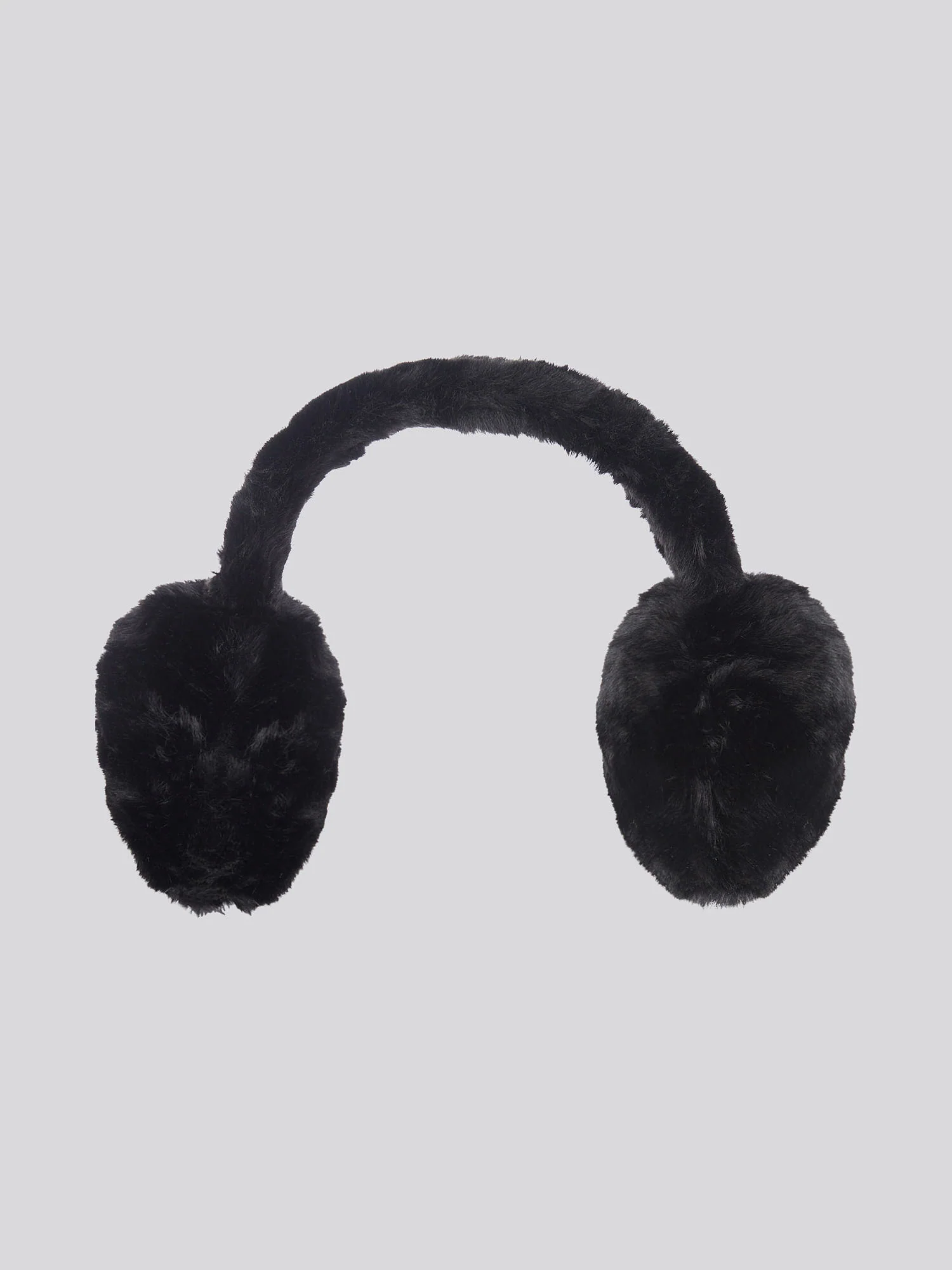 Womens Faux Fur Earmuffs in Black - Image 5