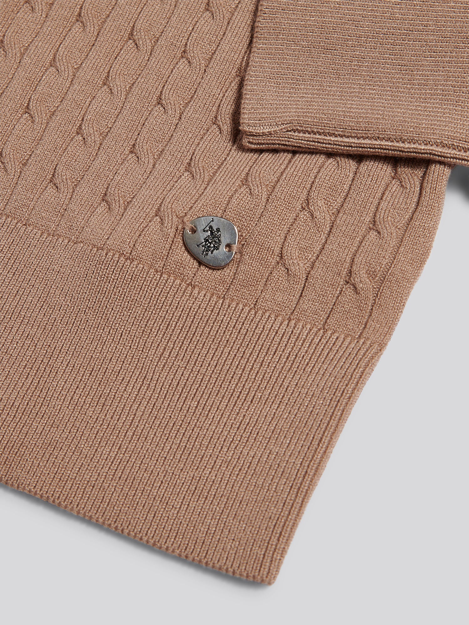 Womens Fine Cable Roll Neck Jumper in Natural - Image 8