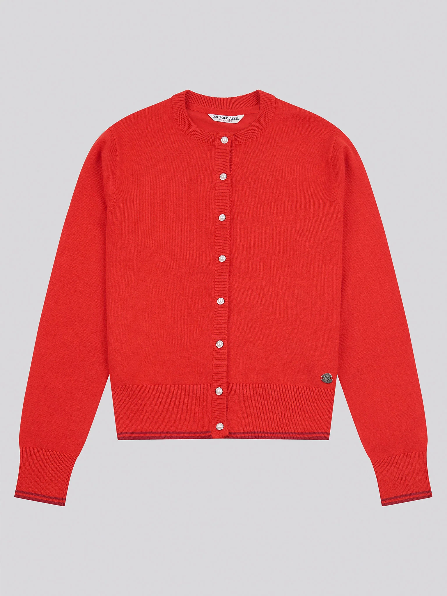 Womens Fine Knit Cardigan in Aura Orange - Image 8