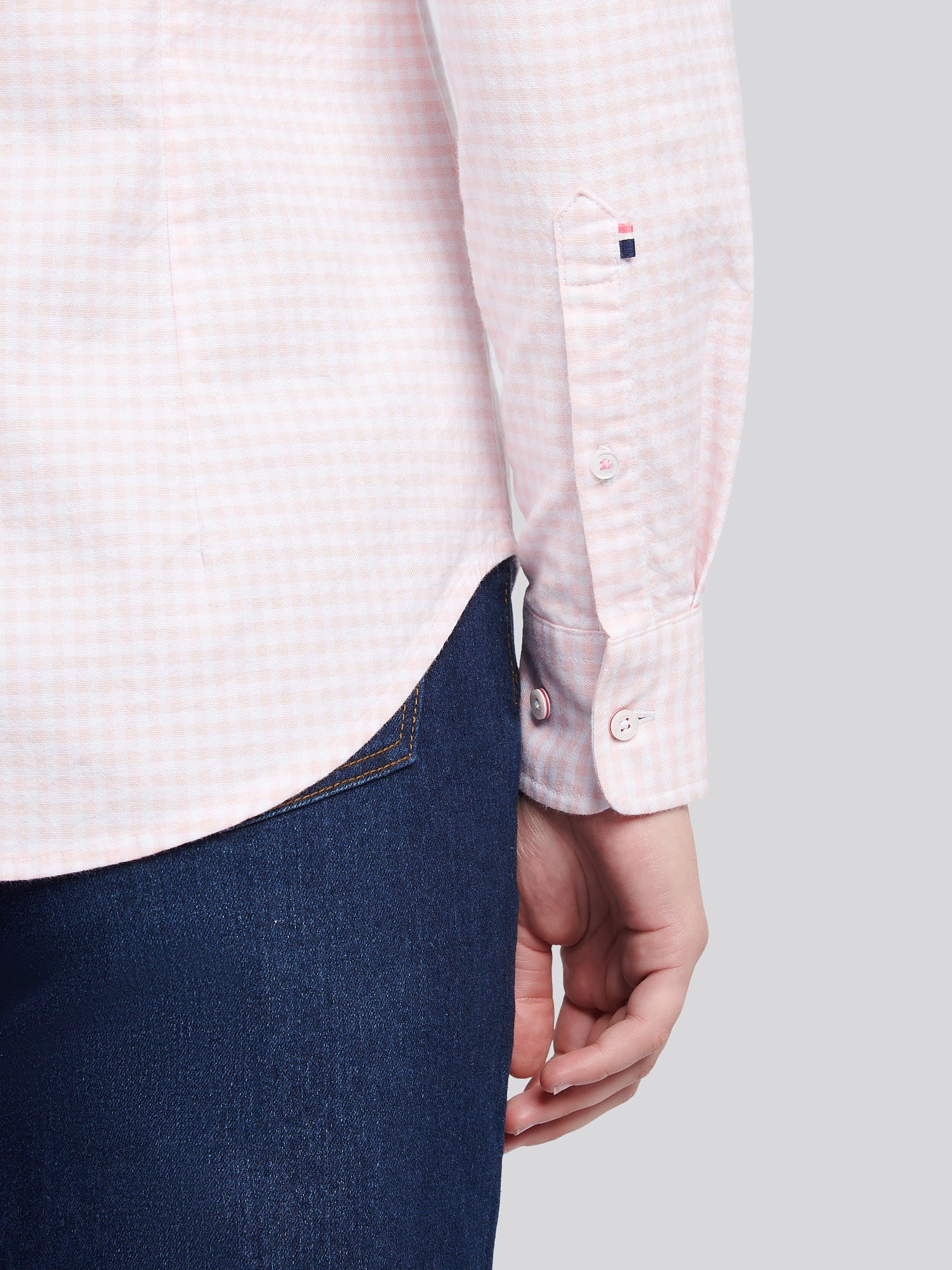 Womens Gingham Classic Fit Shirt in Crystal Rose - Image 5
