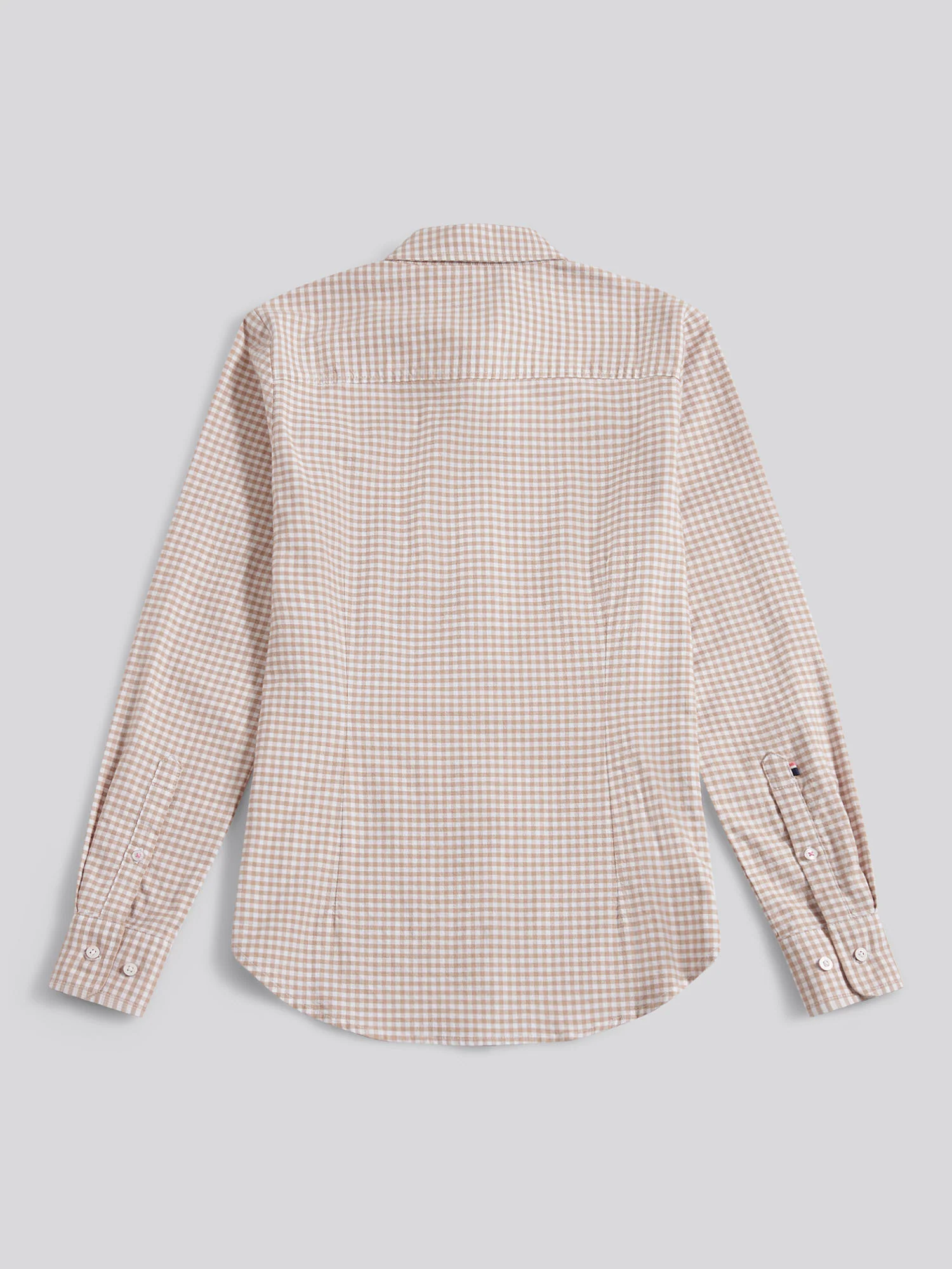 Womens Gingham Classic Fit Shirt in Natural - Image 7