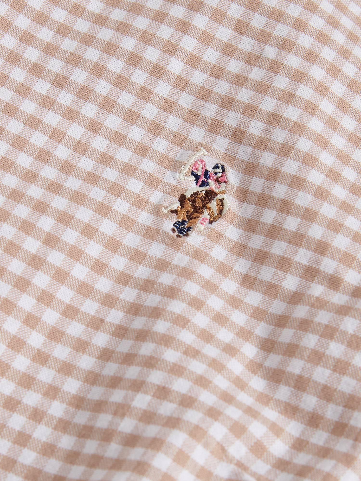 Womens Gingham Classic Fit Shirt in Natural - Image 8