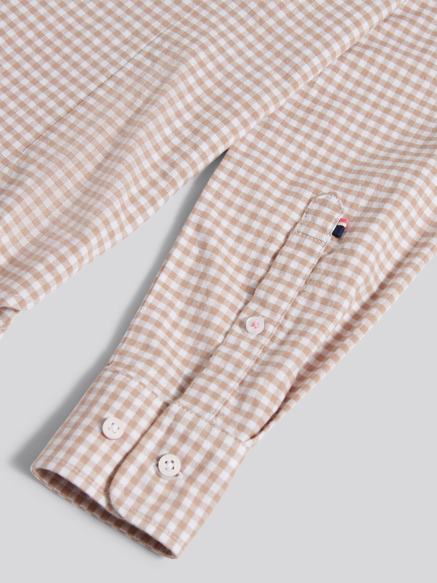 Womens Gingham Classic Fit Shirt in Natural - Image 9