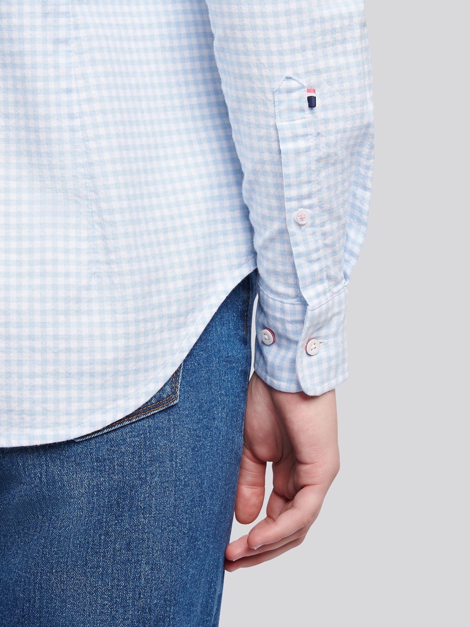 Womens Gingham Classic Fit Shirt in Windsurfer - Image 5