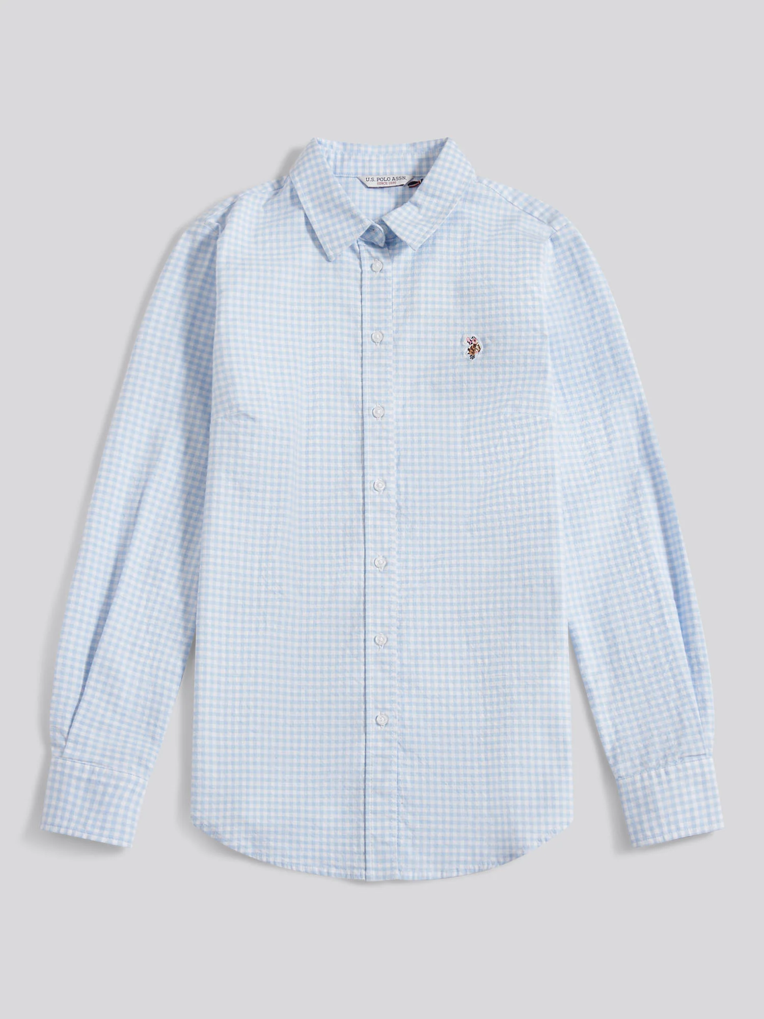 Womens Gingham Classic Fit Shirt in Windsurfer - Image 6