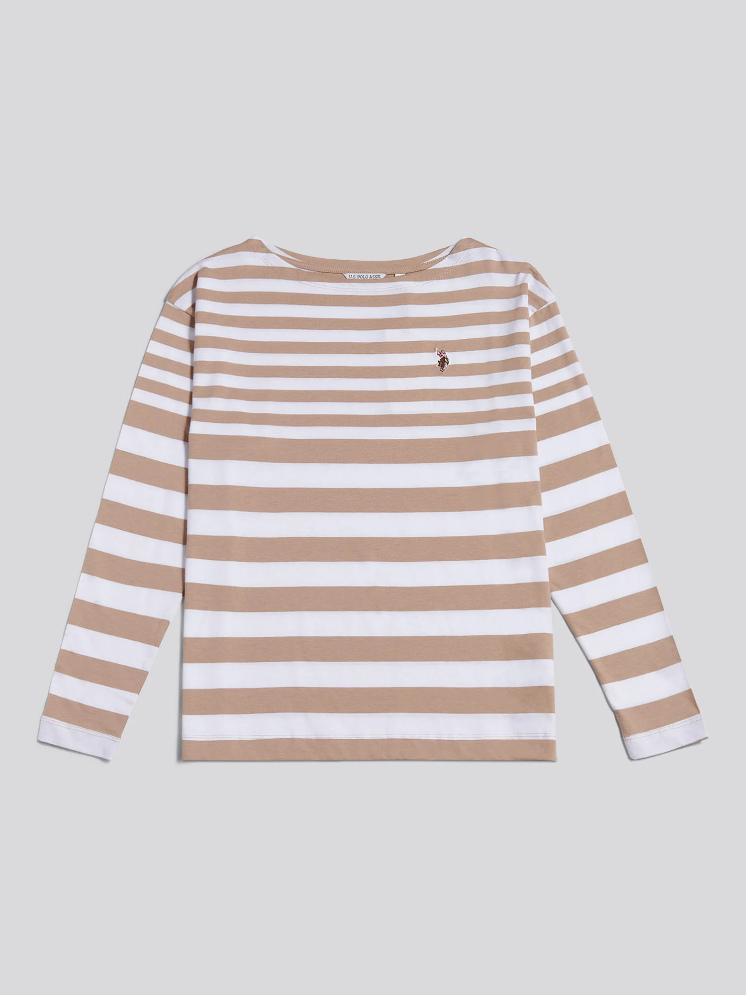 Womens Gradient Stripe Boatneck T-Shirt in Natural - Image 5