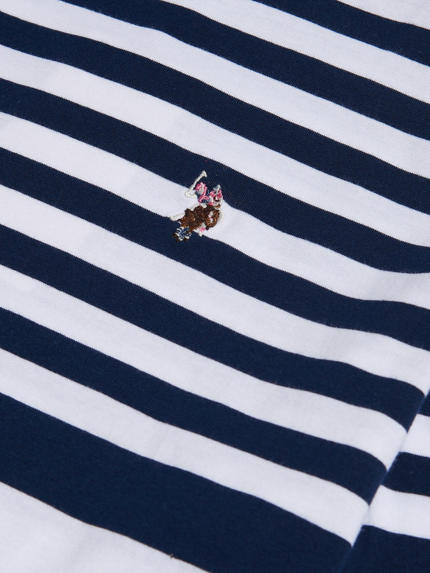 Womens Gradient Stripe Boatneck T-Shirt in Navy Iris - Image 7