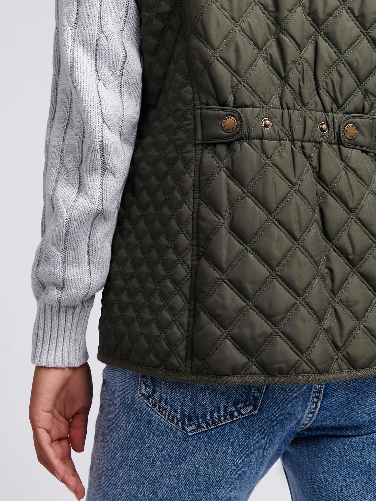Womens Hacking Quilted Gilet in Chimera - Image 6
