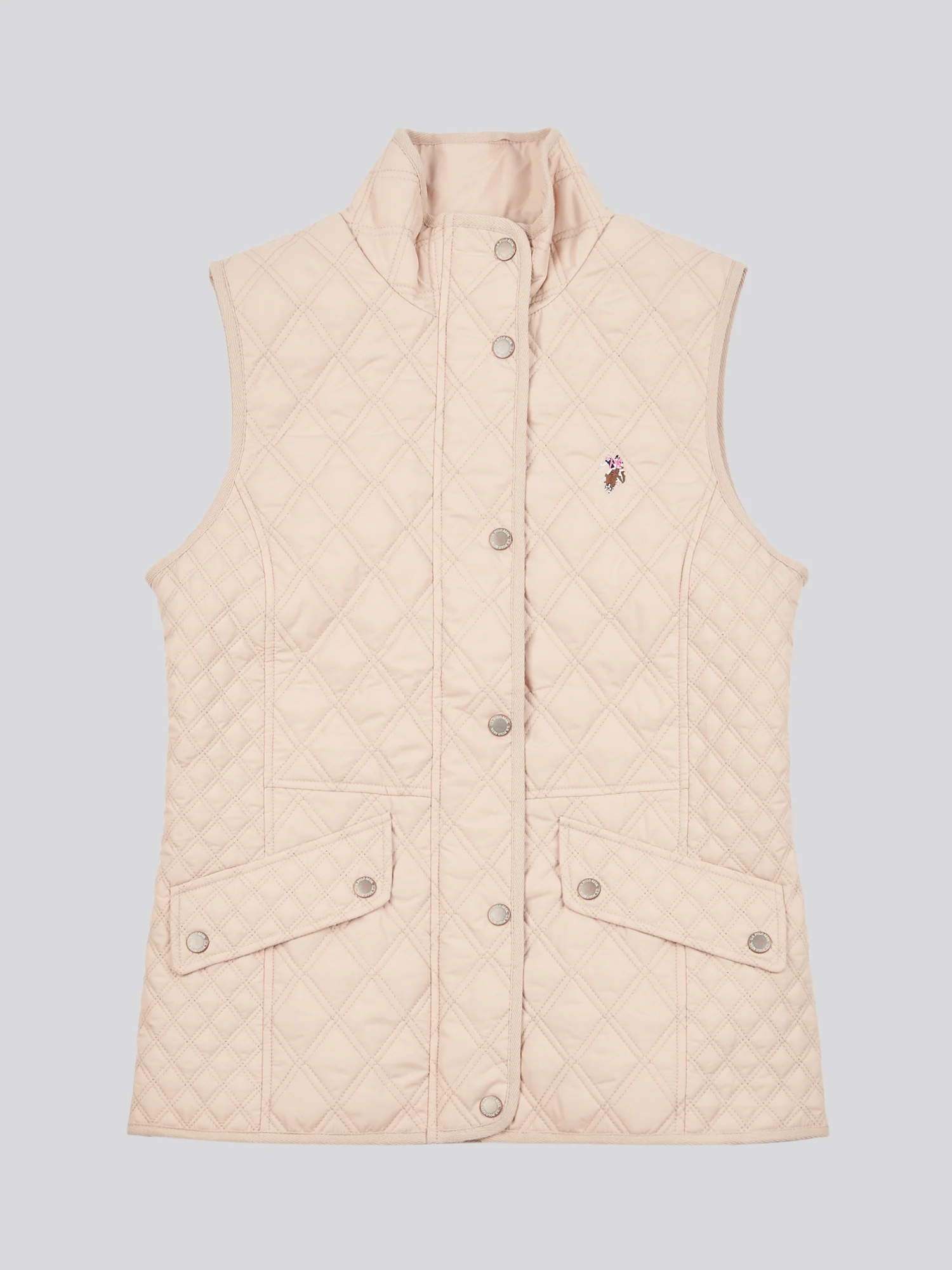 Womens Hacking Quilted Gilet in Smoke Gray - Image 6