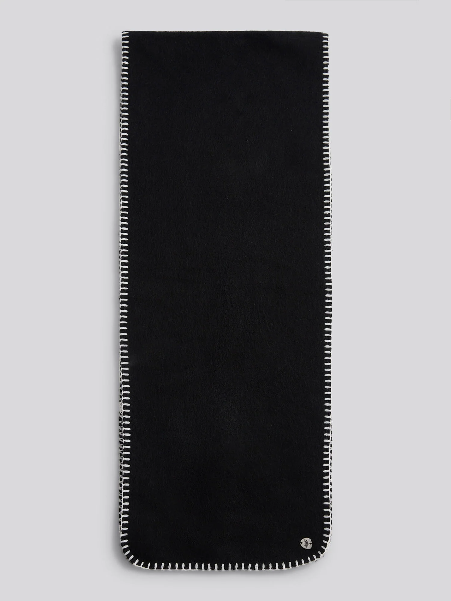 Womens Hanging Whipstitch Scarf in Black
