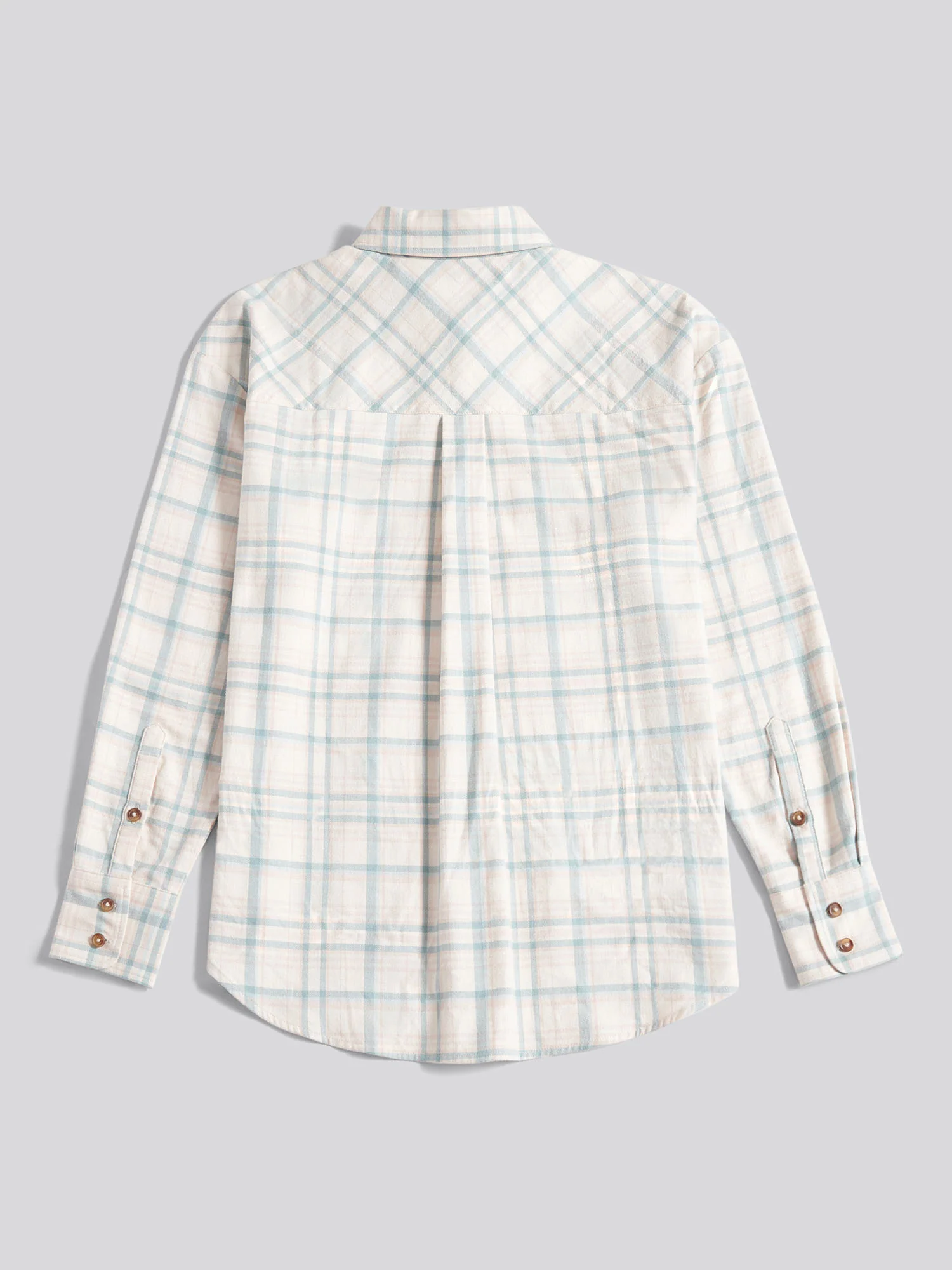 Womens Herringbone Check Pocketed Shirt in Natural - Image 7