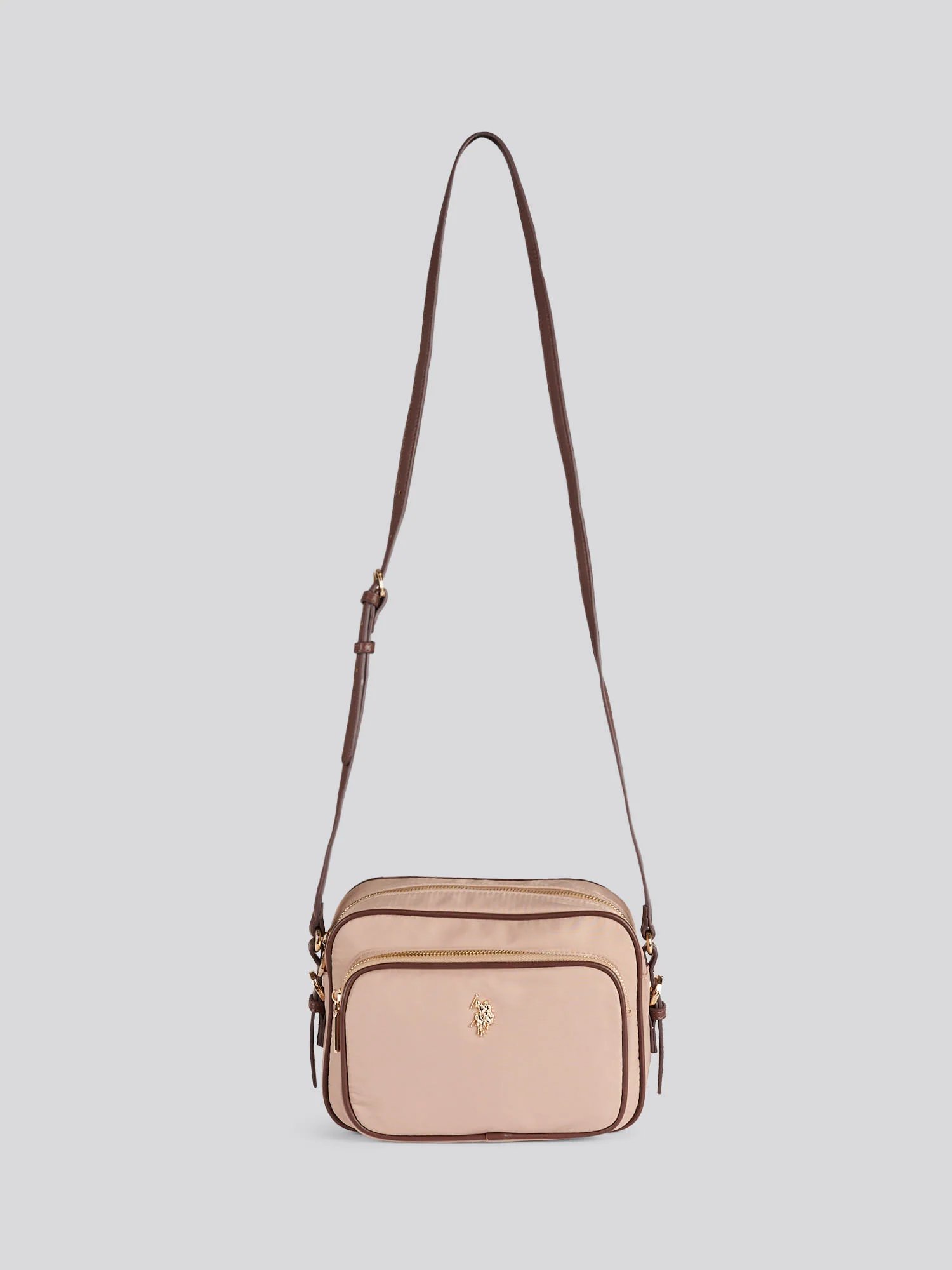 U.S. Polo Assn. Womens Houston Crossbody Pocket Bag Warm Taupe