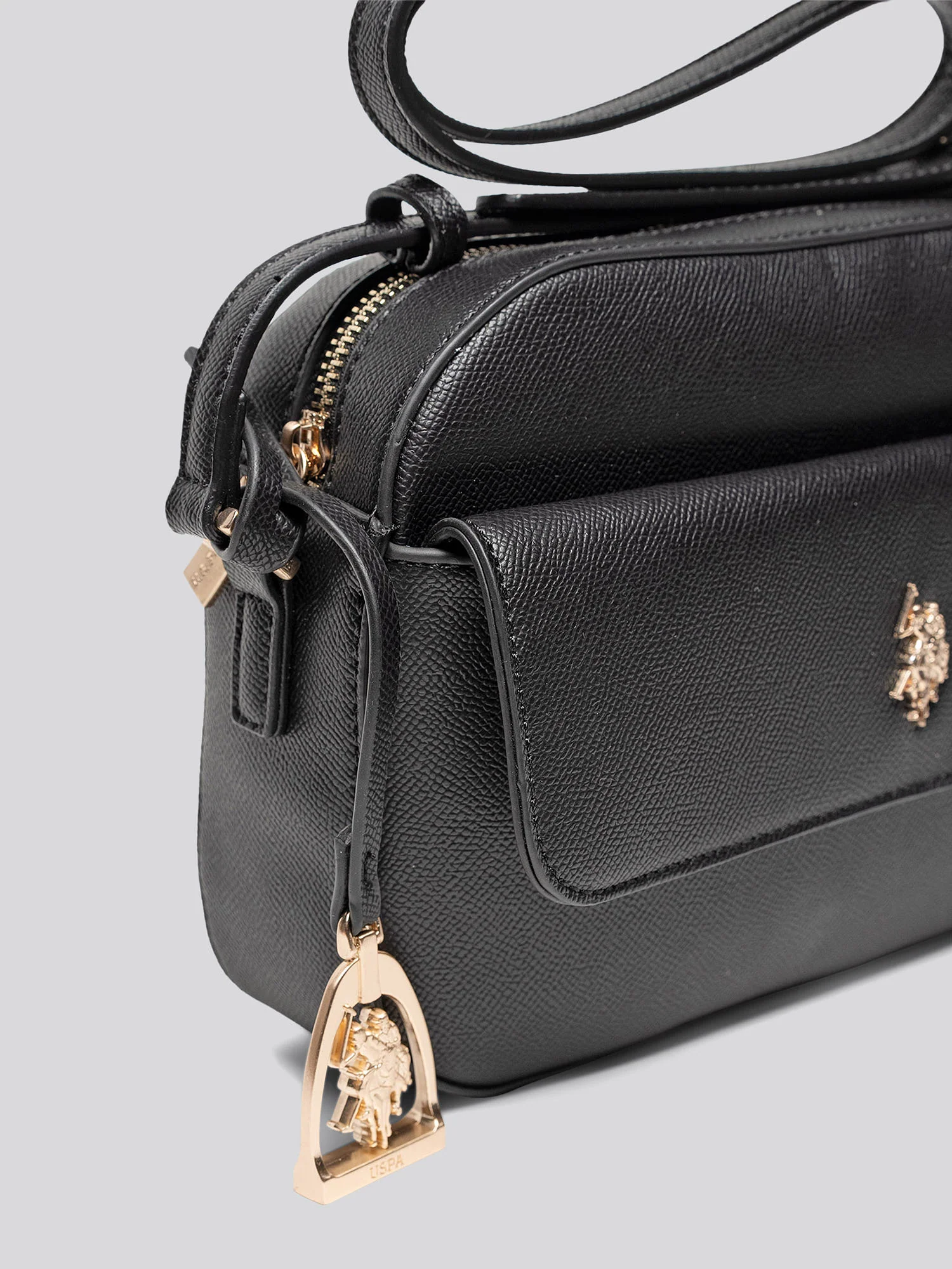 U.S. Polo Assn. Womens Jones Crossbody Pocket Bag Black - Image 3