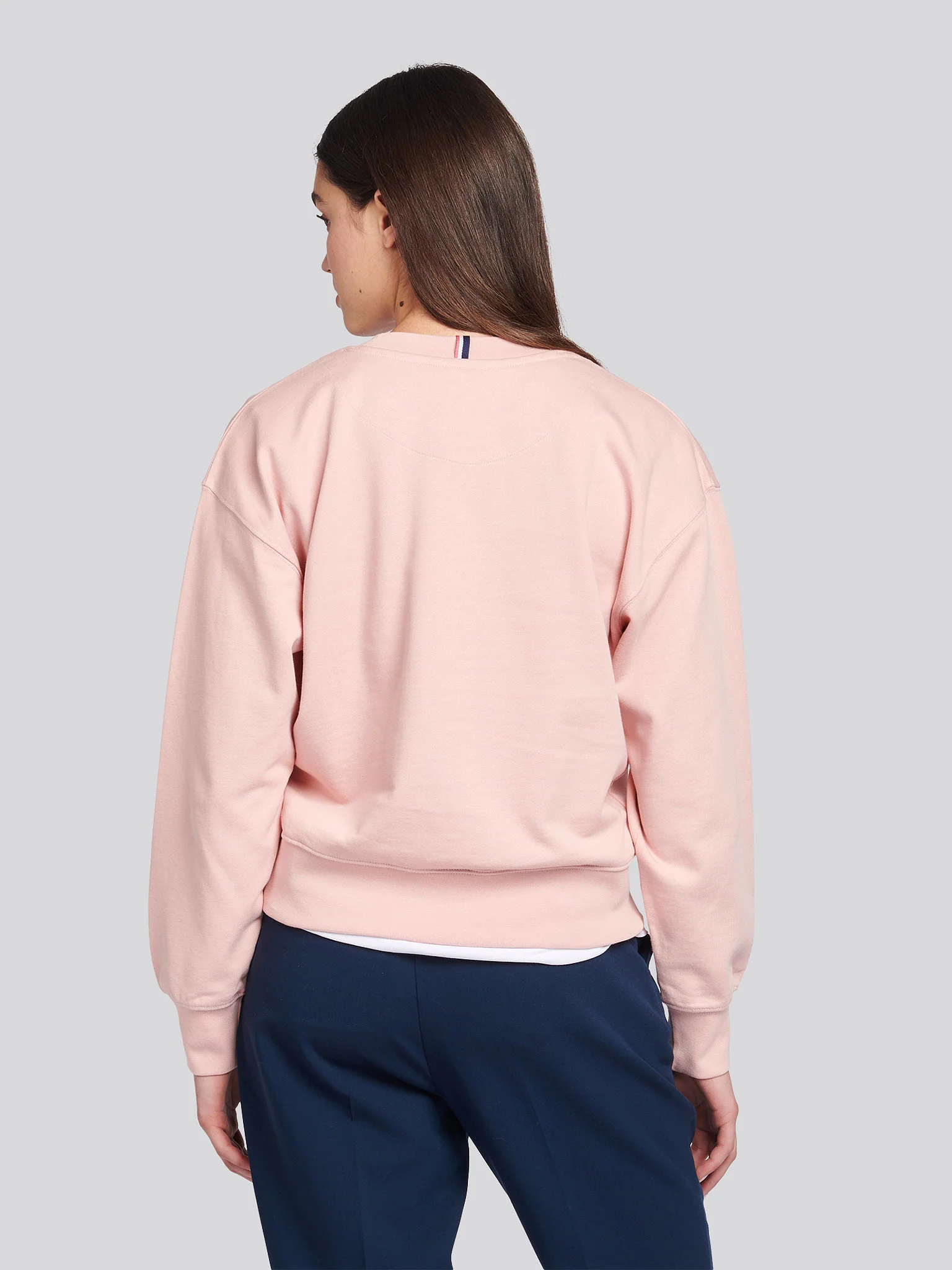 Womens Large Tonal Double Horsemen Sweatshirt in Silver Pink - Image 4