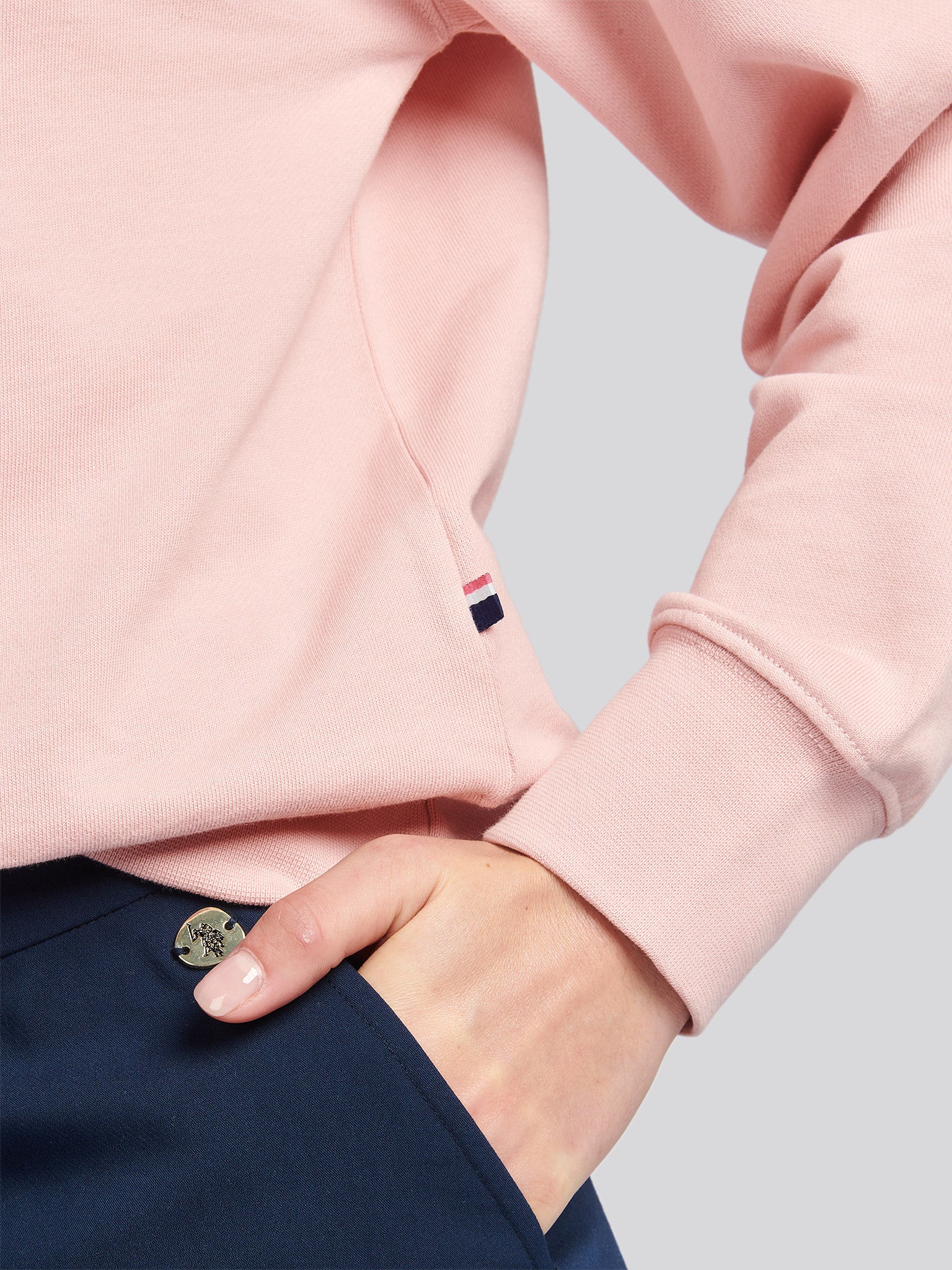 Womens Large Tonal Double Horsemen Sweatshirt in Silver Pink - Image 5