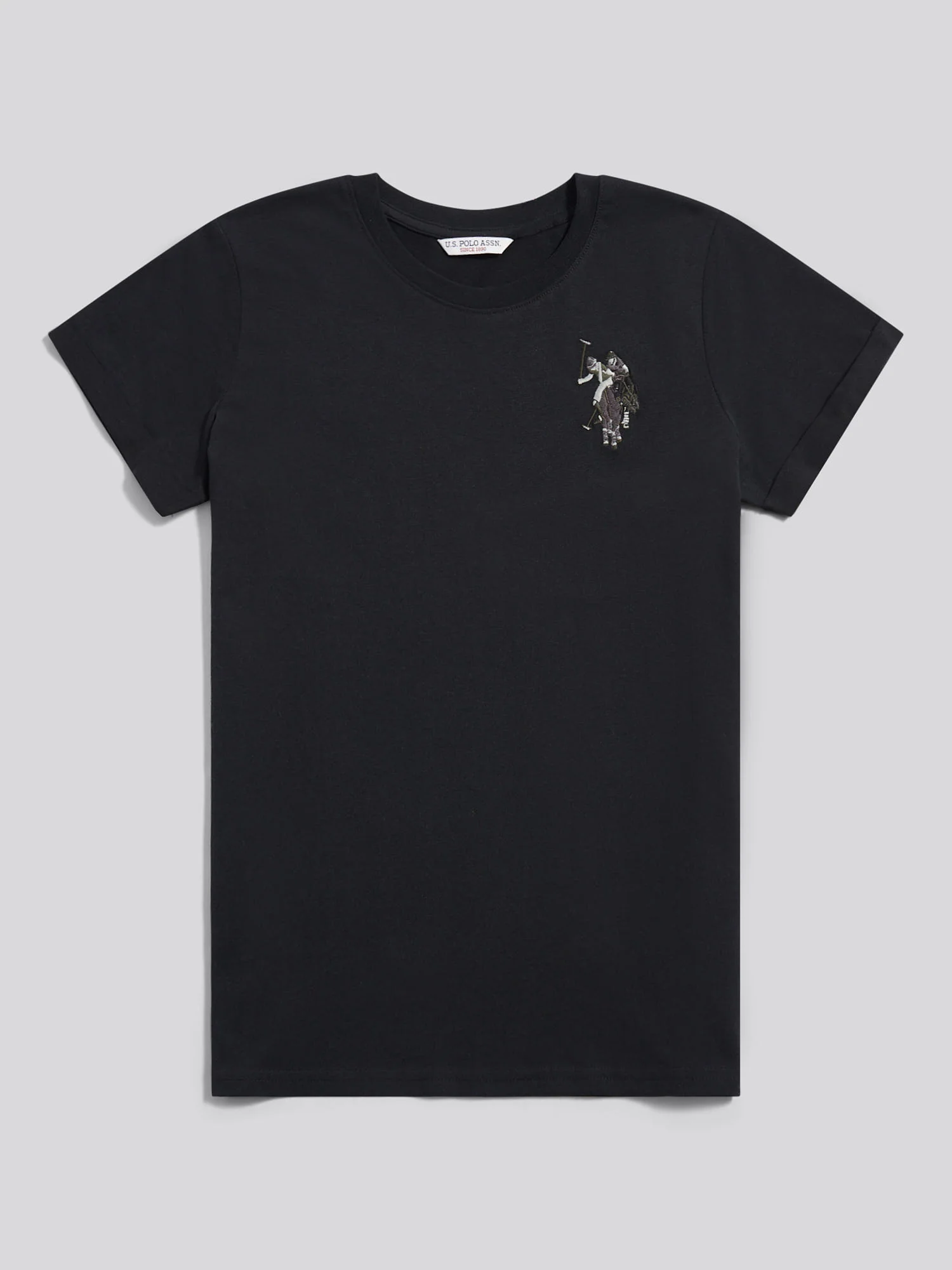 Womens Large Tonal Double Horsemen T-Shirt in Black - Image 6