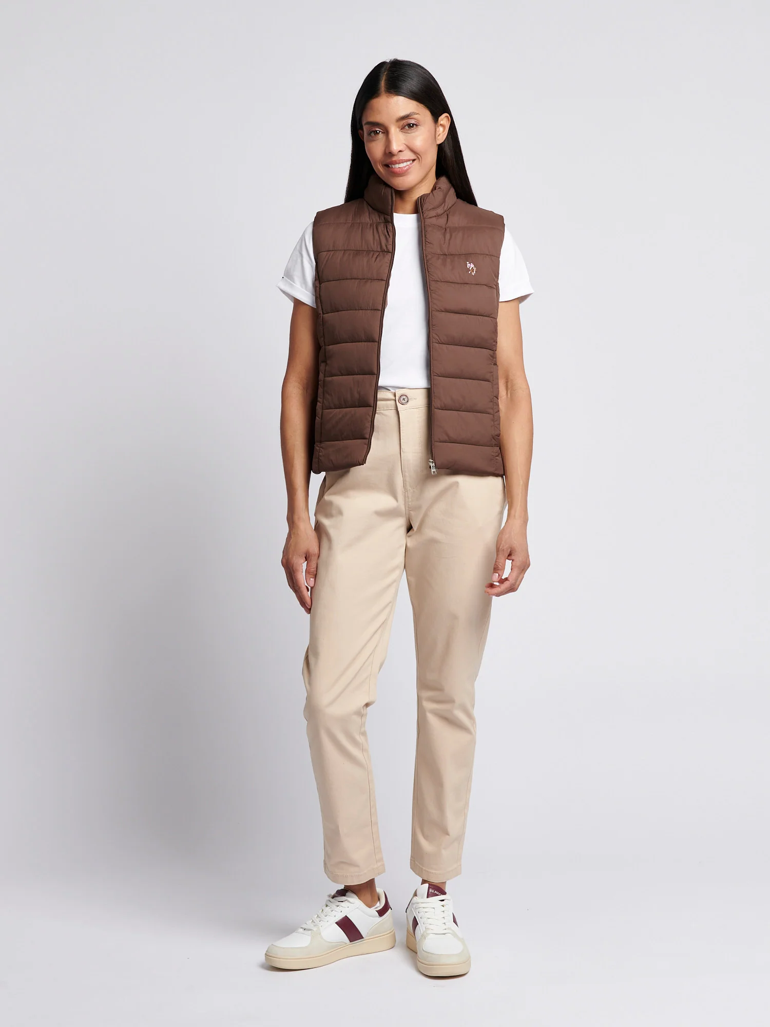 Womens Lightweight Puffer Gilet in Chocolate Martini - Image 3
