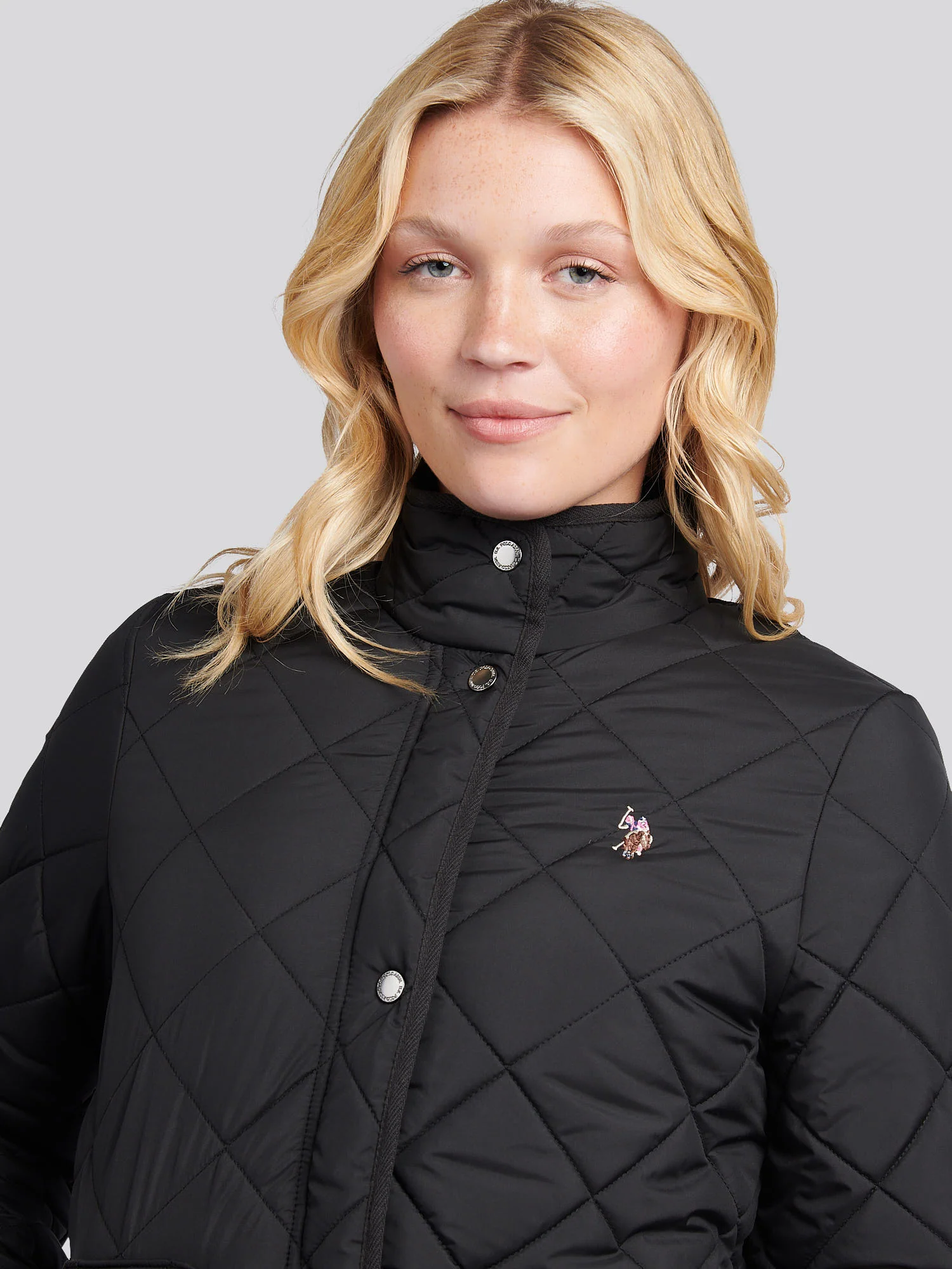 Womens Lightweight Quilted Jacket in Black - Image 2