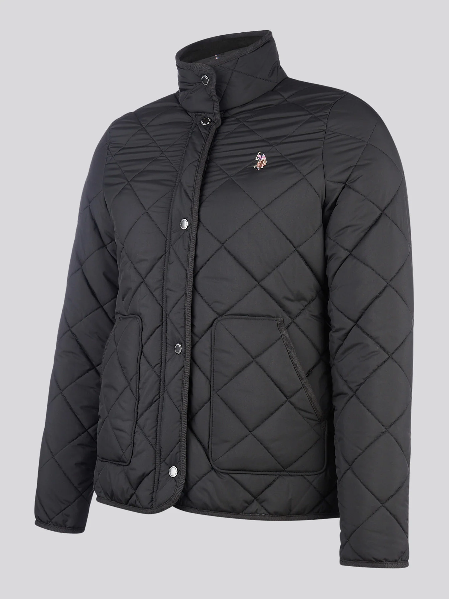 Womens Lightweight Quilted Jacket in Black - Image 7