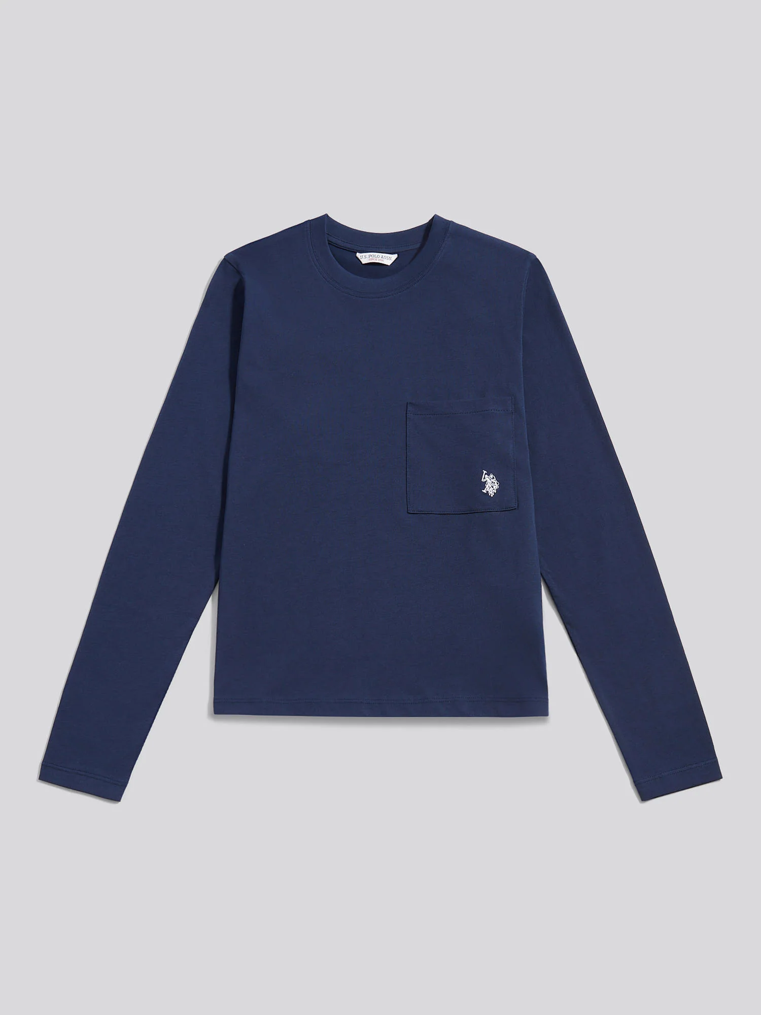 Womens Long Sleeve Pocket T-Shirt in Navy Iris - Image 7