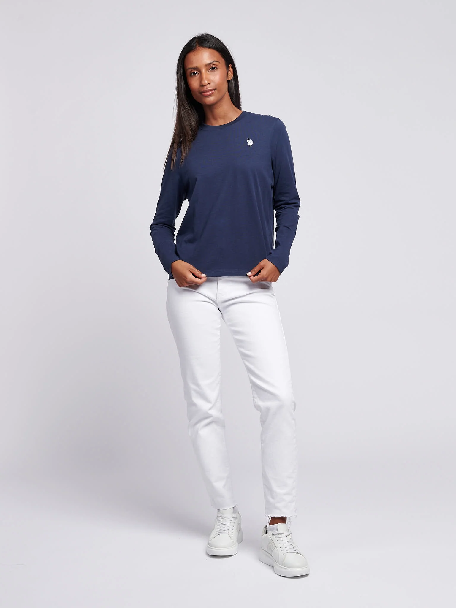 Womens Long Sleeve T-Shirt in Navy Iris - Image 3