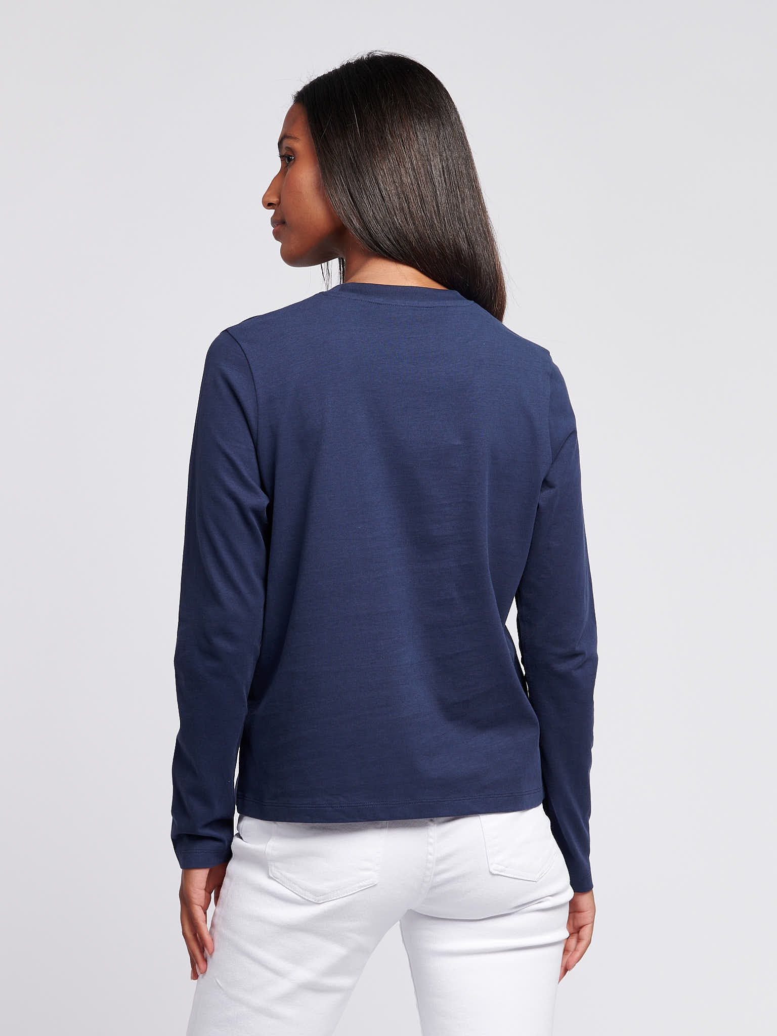 Womens Long Sleeve T-Shirt in Navy Iris - Image 4