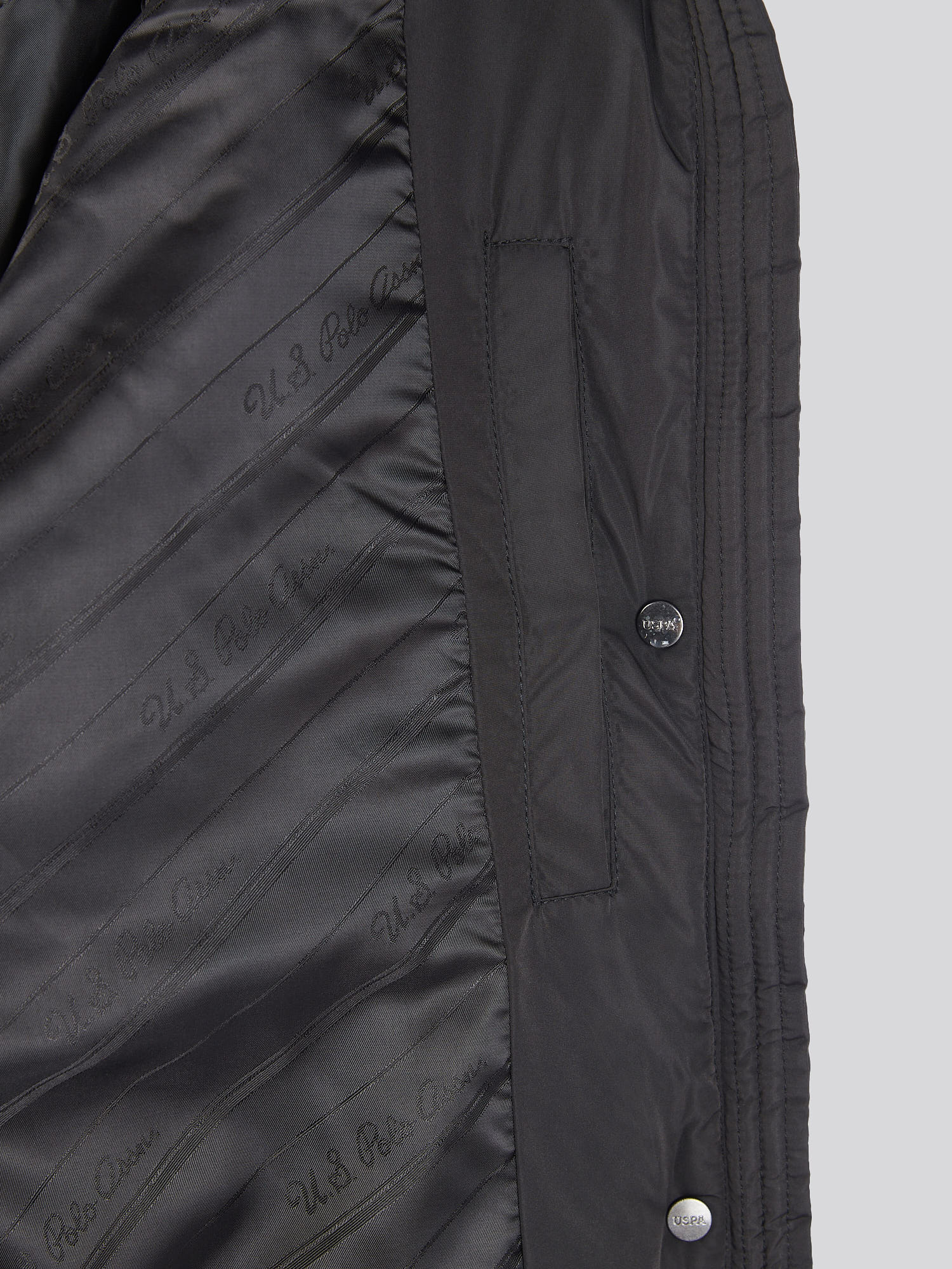 Womens Longline Square Quilt Puffer Coat in Black - Image 12