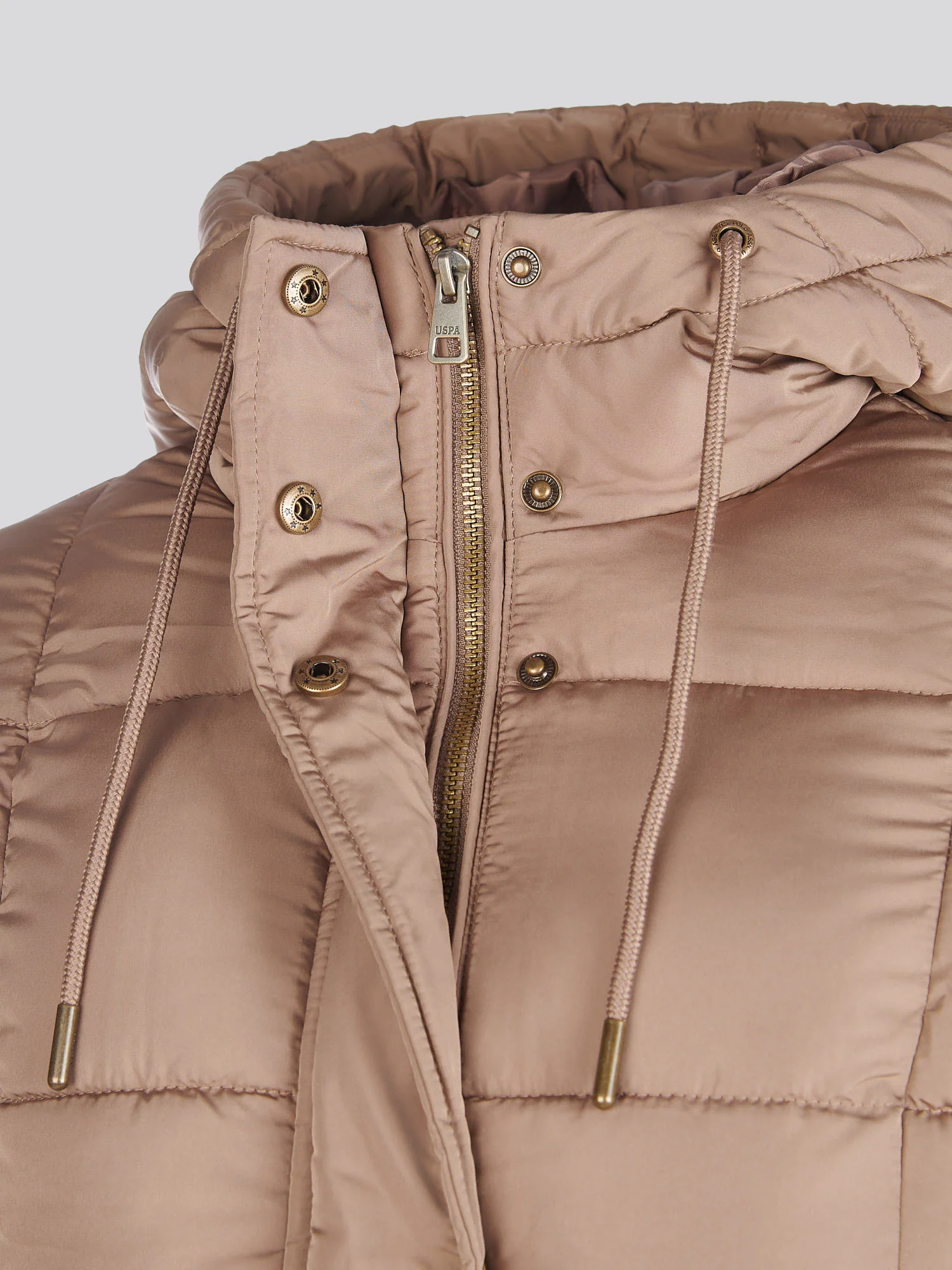 Womens Longline Square Quilt Puffer Coat in Leafless Tree - Image 10