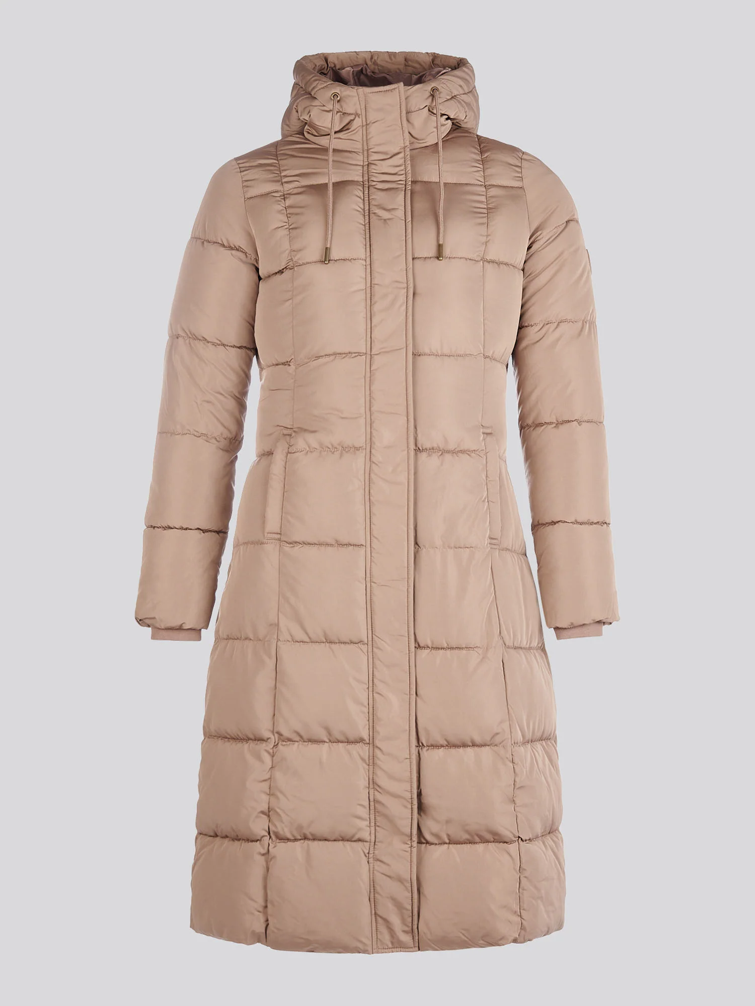 Womens Longline Square Quilt Puffer Coat in Leafless Tree - Image 7