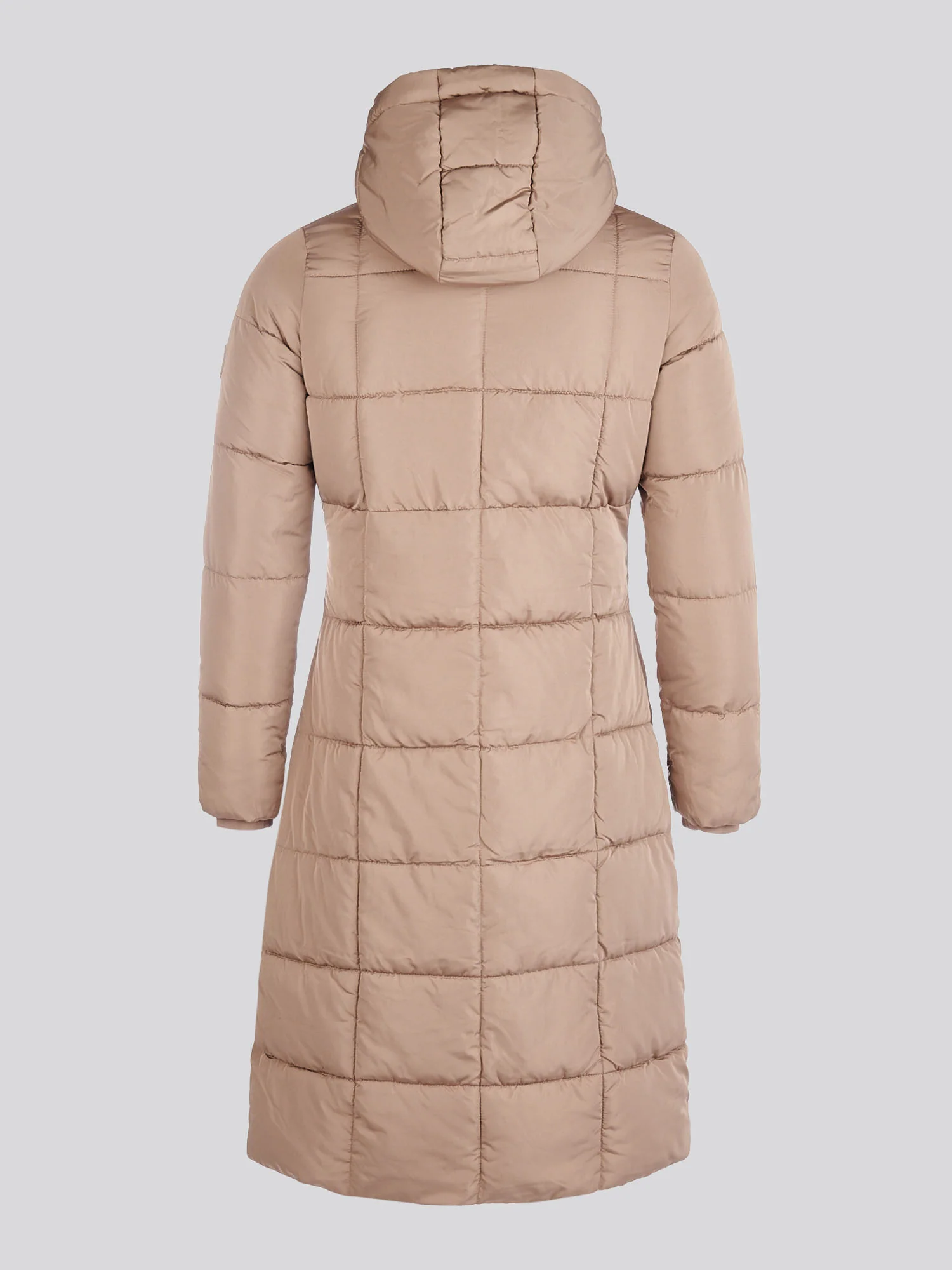 Womens Longline Square Quilt Puffer Coat in Leafless Tree - Image 9
